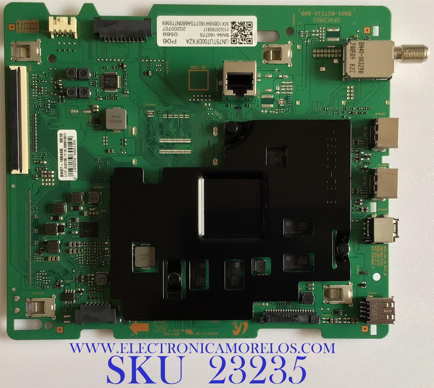 MAIN PARA TV SAMSUNG 4K·UHD·HDR / NUMERO DE PARTE BN94-16077S / BN41-02751A / BN97-16648B / BN9416077S / PANEL CY-BT075HGEV3H / MODELO UN75TU700D / UN75TU700DFXZA BC02