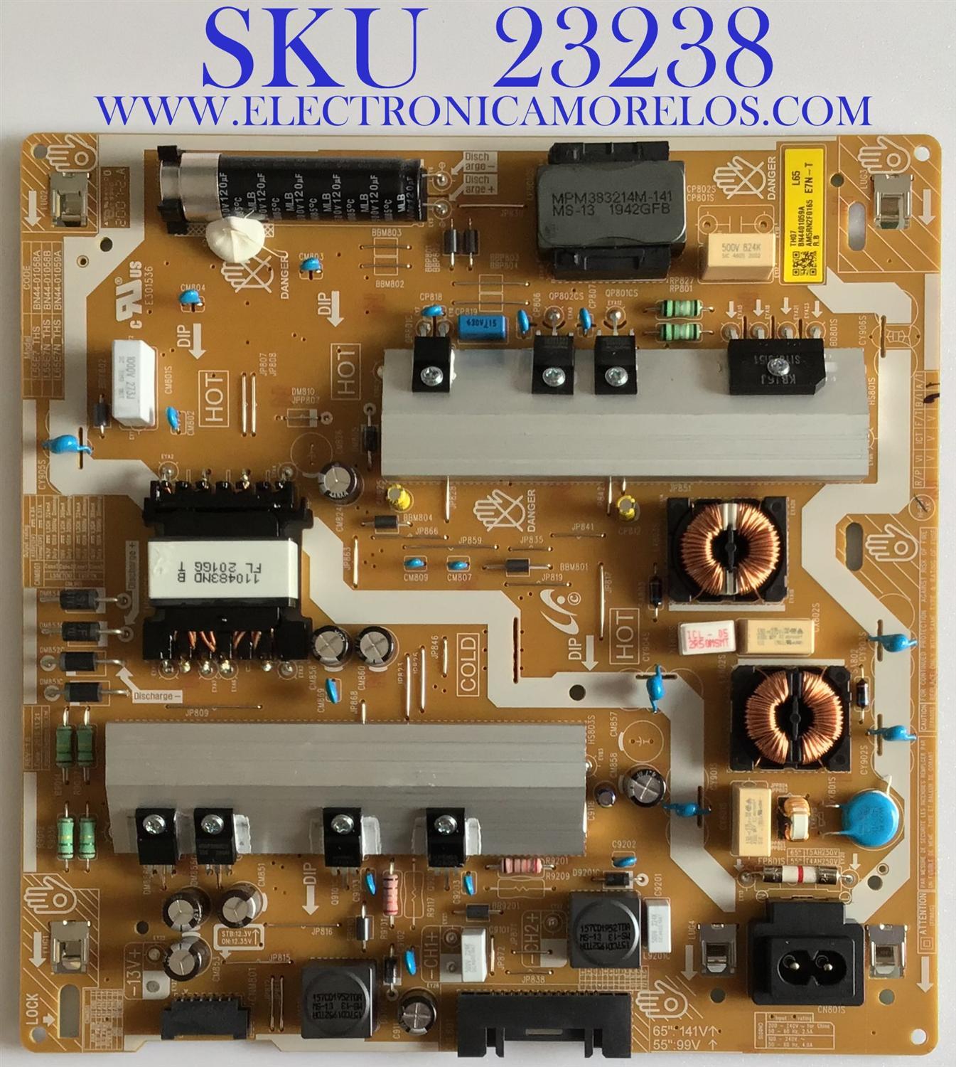 FUENTE DE PODER PARA TV SAMSUNG / NUMERO DE PARTE BN44-01059A / L65E7N_THS / BN4401059A / PANEL´S CY-RT065HGAV4H / CY-NT065HGAV1H / MODELOS QN65Q6DTAFXZA / QN65Q60TAFXZA / UN65TU850DFXZA / QN65Q6DTAFXZA AD02 / QN65Q6DTAFXZA CB01 / UN65TU850DFXZA AA02