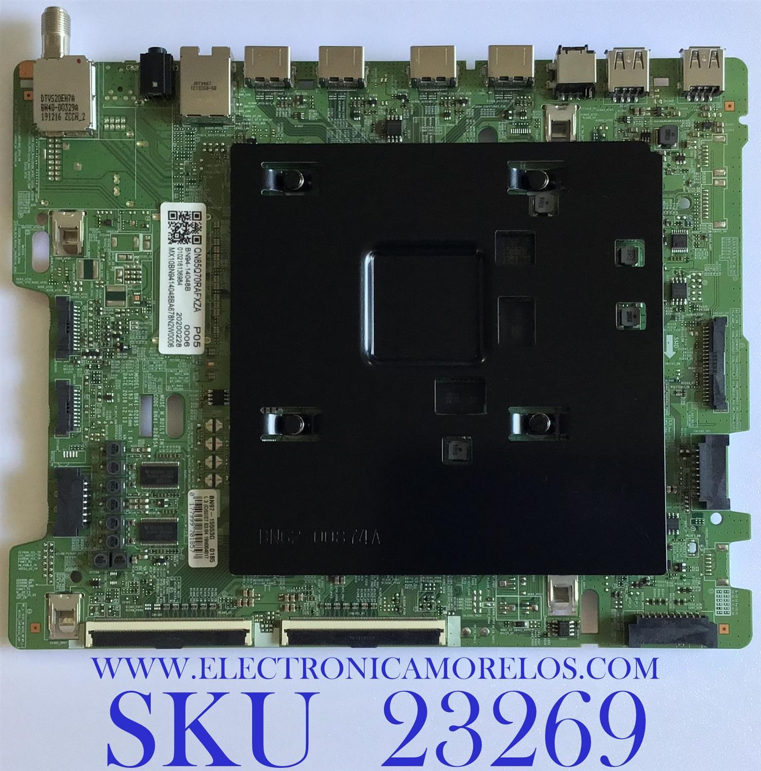 MAIN PARA SMART TV SAMSUNG 4K QLED CON HDR 8X⁸ RESOLUCION (3,840 x 2,160) / BN94-14048B / BN41-02695A / BN97-15553G / PANEL CY-TR085FLAV1H / MODELO QN85Q70RAFXZA AA01