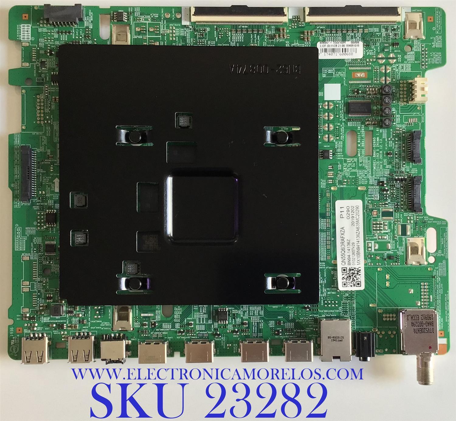 MAIN PARA SMART TV SAMSUNG QLED 4K HDR 4Core RESOLUCION (3840 x 2160) / BN94-14136Z / BN41-02695A / BN97-15510H / PANEL CY-RR055FGHV1H / MODELO QN55Q6DRAFXZA CA03