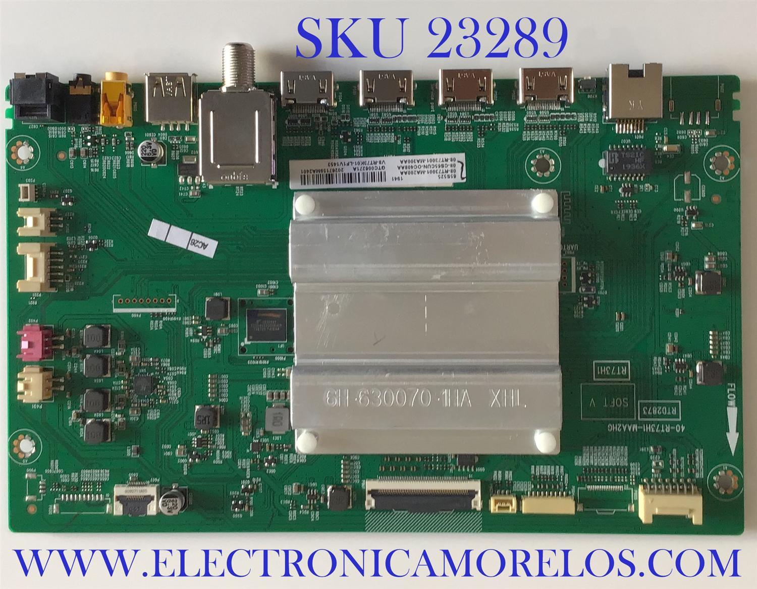 MAIN PARA TV TCL 4K·UHD·HDR / NUMERO DE PARTE 08-CS65CUN-OC408AA / 40-RT73H1-MAA2HG / 40-RT73H1-MAA1HG / RTD2873 / 08-RT73001-MA200AA / 08-RT73001-MA300AA / PANEL´S LVU650NEBL CD9W10 / LVU65NDBL CD9W04 / LVU650NDJL / MODELOS 65R625 / 65S535 / 65S525LBAA