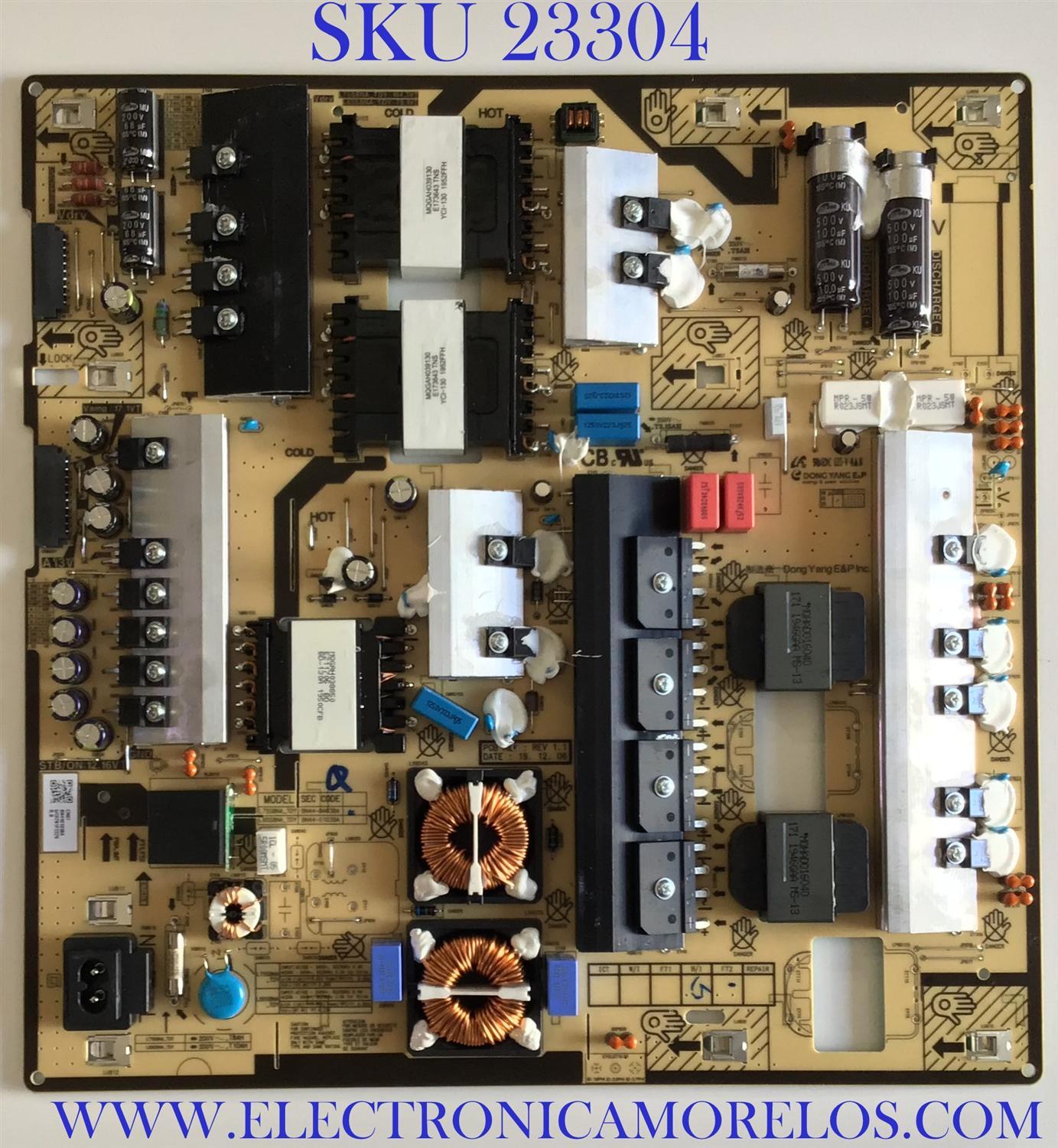 FUENTE DE PODER PARA TV SAMSUNG / NUMERO DE PARTE BN44-01038A / BN4401038A / L75S8NA_TDY / PANEL'S CY-TT075FMLV4H / CY-TT075FMEV2H / MODELOS QN75Q8D / QN75Q80 / QN75Q8DTAFXZA FC02 / QN75Q80TAFXZA FC04 / QN75Q80AAFXZA BA01 / QN75Q80BDFXZA BA01