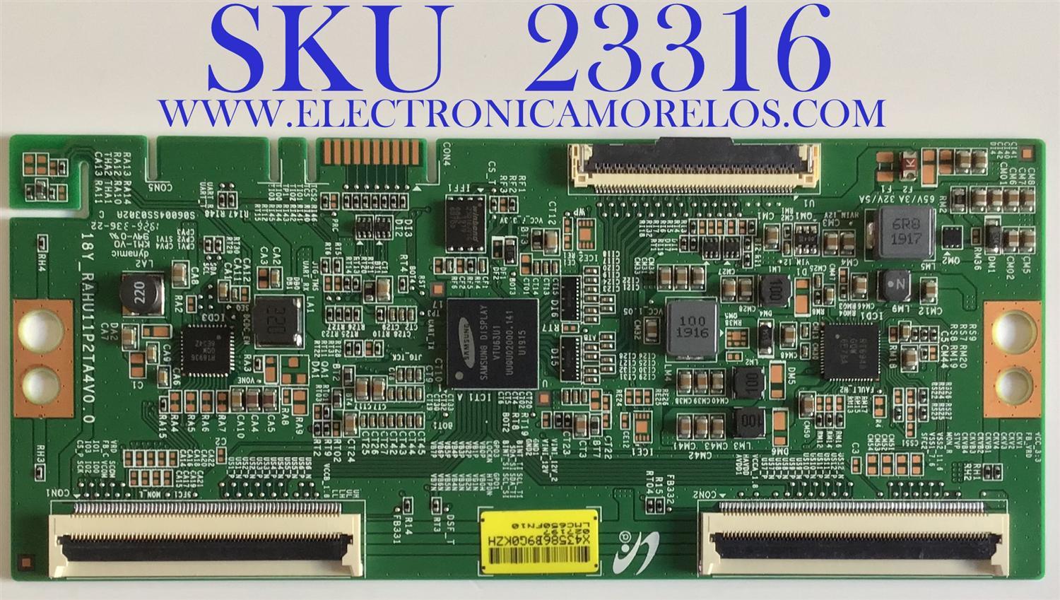 T-CON PARA TV TCL / NUMERO DE PARTE LJ94-43586B / 18Y_RAHU11P2TA4V0.0 / LMC650FN10 / 43586B / PANEL LVU650NDBL / MODELO 65R625 LBAA