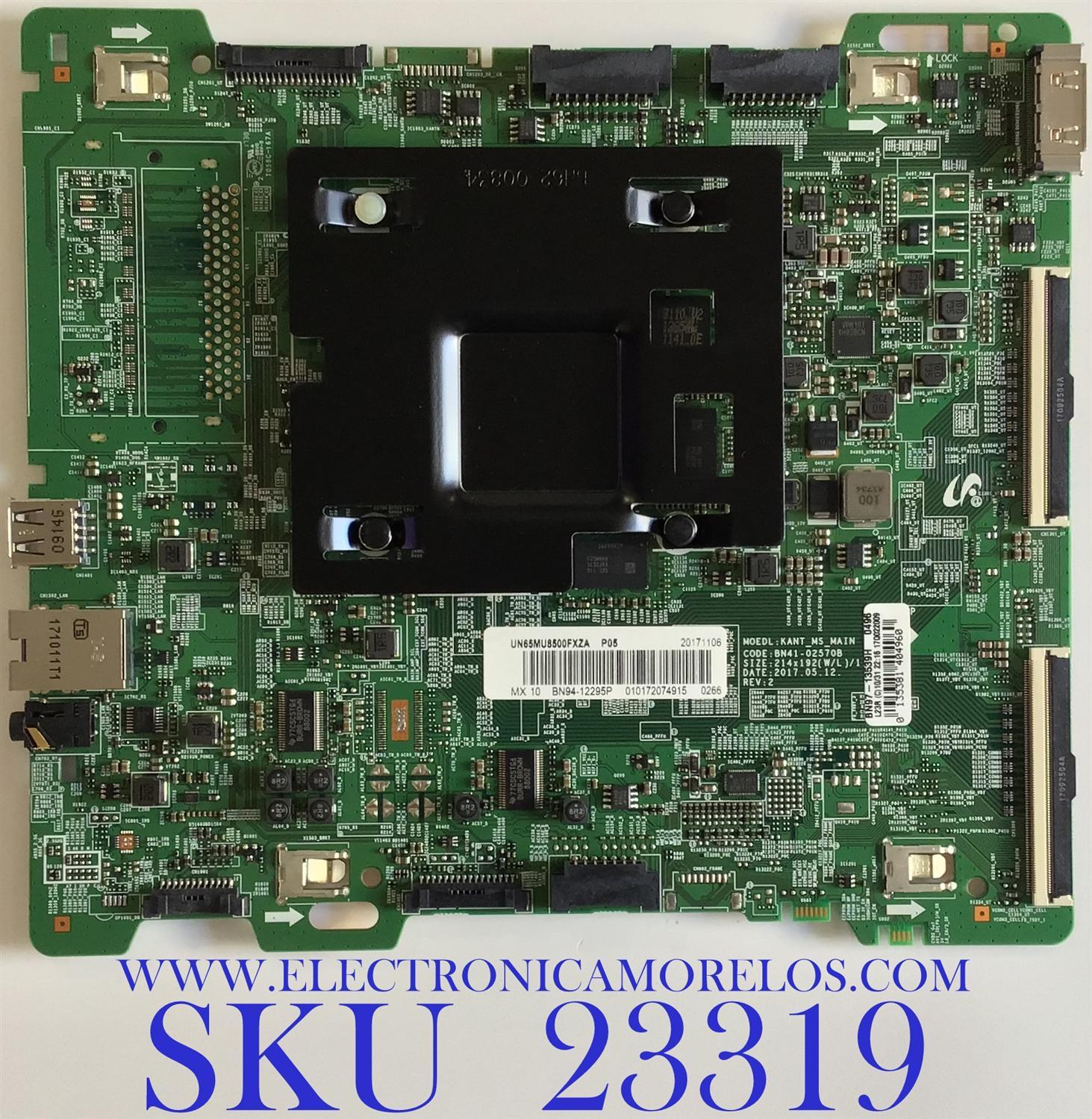 MAIN PARA TV SAMSUNG / BN94-12295P / BN41-02570A / BN97-13539H / PANEL CY-UM065FLLV8H / DISPLAY BN96-42606A / BN9642606A / LSF650FF03-M06 / MODELO UN65MU8500FXZA FC08