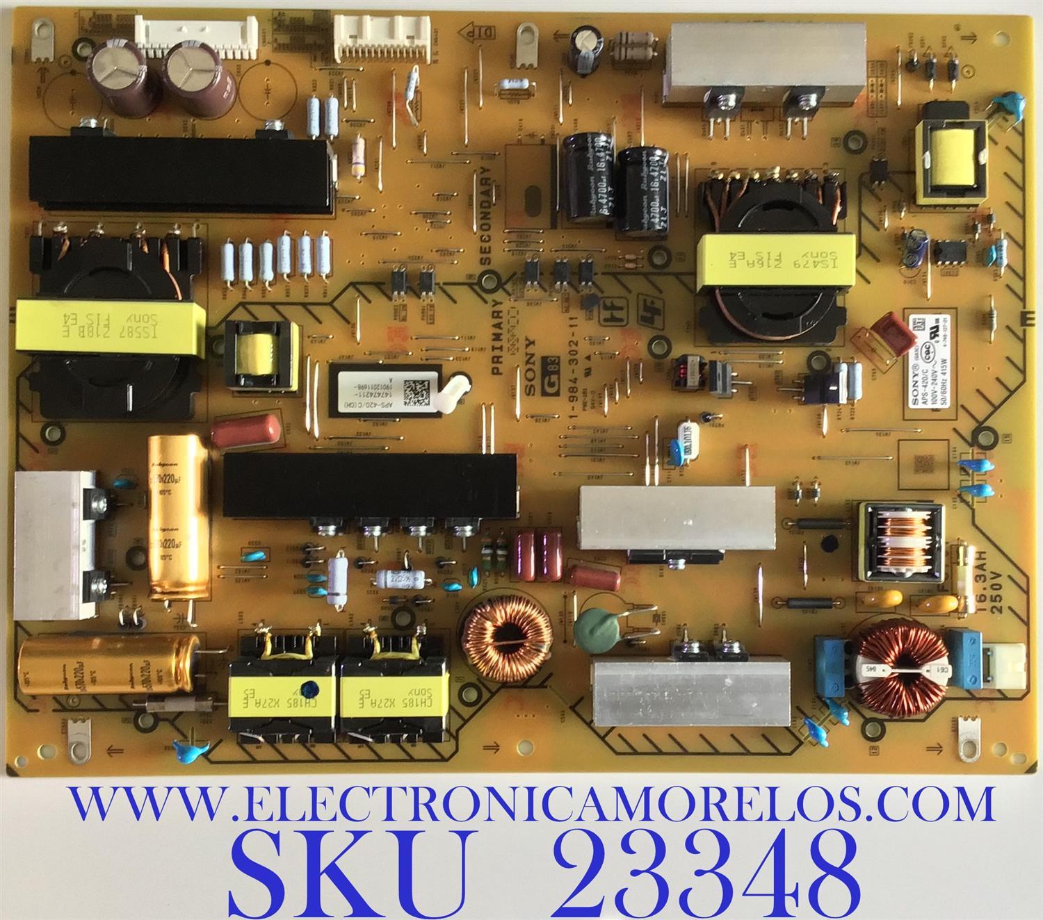 FUENTE DE PODER PARA TV SONY / 1-474-742-11 / 1-984-302-11 / 147474211 / APS-420/C / PANEL LSY650FF02-A01 / MODELO XBR-65X950G / XBR65X950G