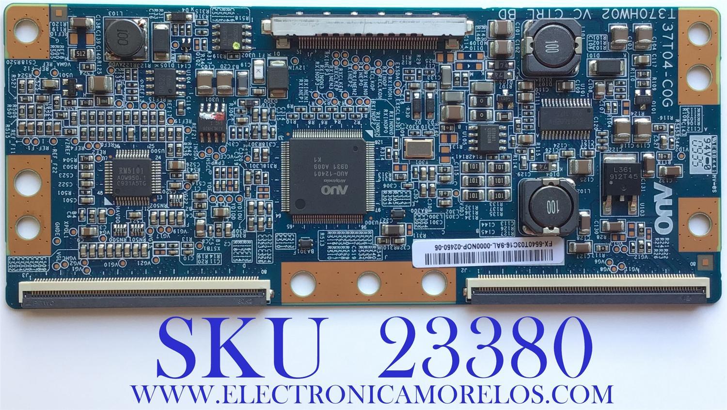 T-CON PARA TV SAMSUNG / 55.40T03.C16 / 37T04-C0G / T370HW02 VC / 5540T03C16 / PANEL T400HW02 V.3 / MODELO LN40B550K1FUZA