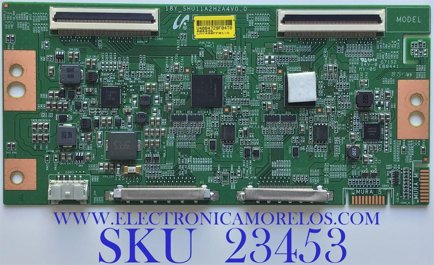T-CON PARA TV SONY / 1-897-229-11 / 18Y_SHU11A2H2A4V0.0 / 40847Z / SUSTITUTAS 40846H / 40846J / 40846K / 40847Z / 40846M / PANEL YD8S005DND01B / MODELO XBR-49X900F
