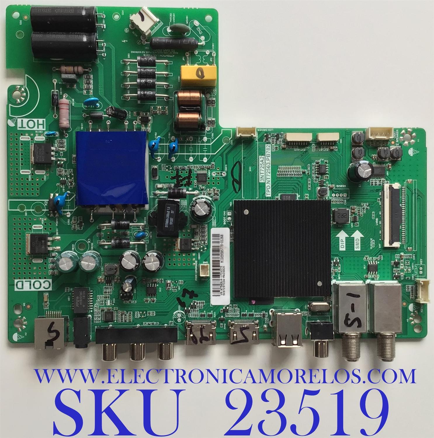 MAIN FUENTE PARA TV KALLEY / SVS725TC04-MA200CK / TPD.NT72563.PB782 / V8-NT563LA-LF1V272 / 3NT72A2 / ESTA TARJETA ES CHINA Y ES UTILIZADA EN DIFERENTES MARCAS Y MODELOS / ENTRAR A DESCRIPCIÓN DEL PRODUCTO