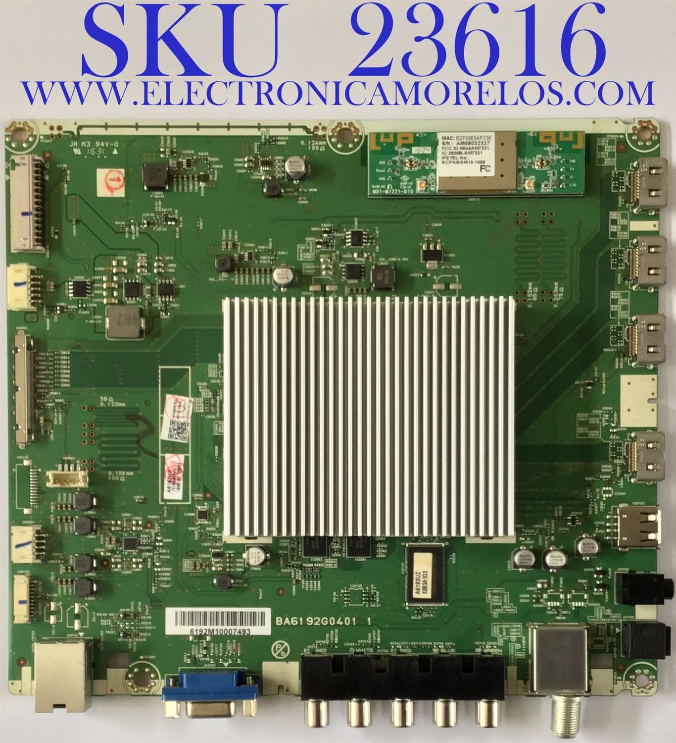 MAIN PARA TV PHILIPS / A6192MMA-001 / BA6192G0401 1 / A6192UZ / A6192-MMA / PANEL 0B75P3002 / MODELO 75PFL6601/F7
