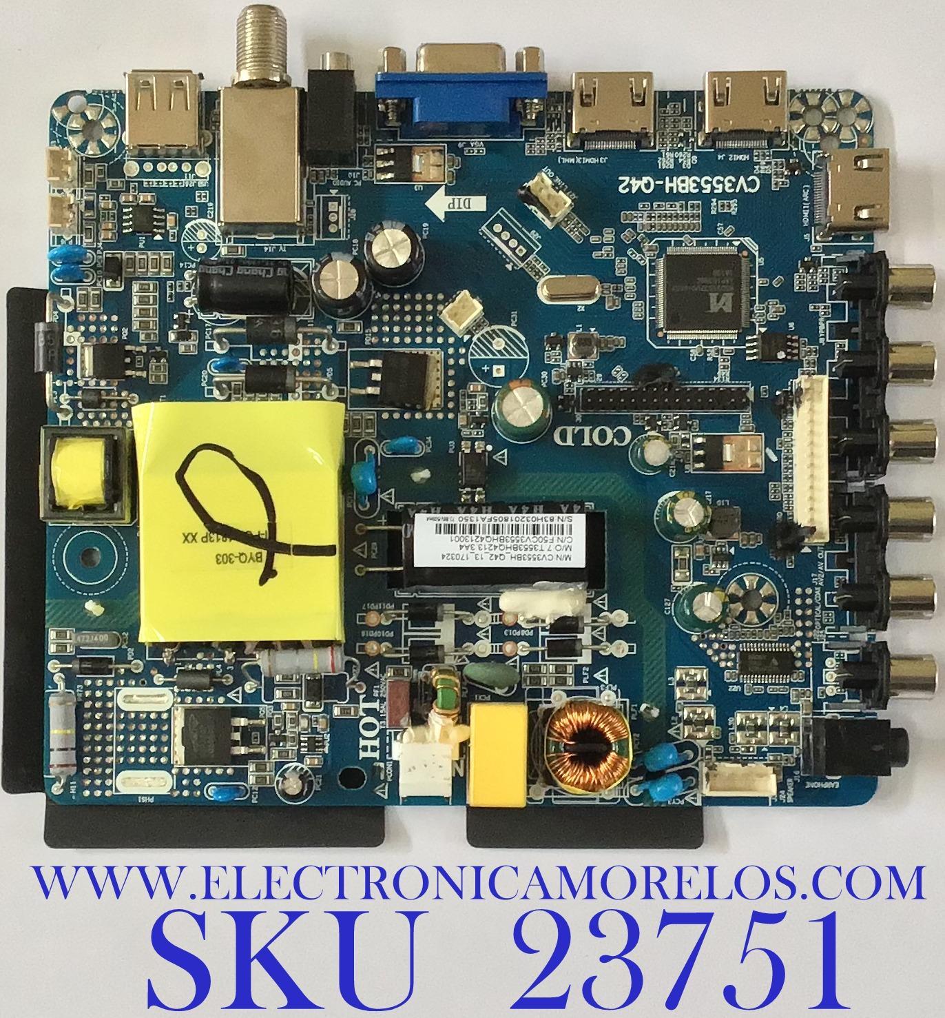 MAIN FUENTE PARA TV JENSEN / 7.T3553BHQ4213.3A4 / CV3553BH-Q42 / F50CV3553BHQ4213001 / 83H0320 / LTE40473 / PANEL V500HJ4-Q01 C2  / MODELO JE5015