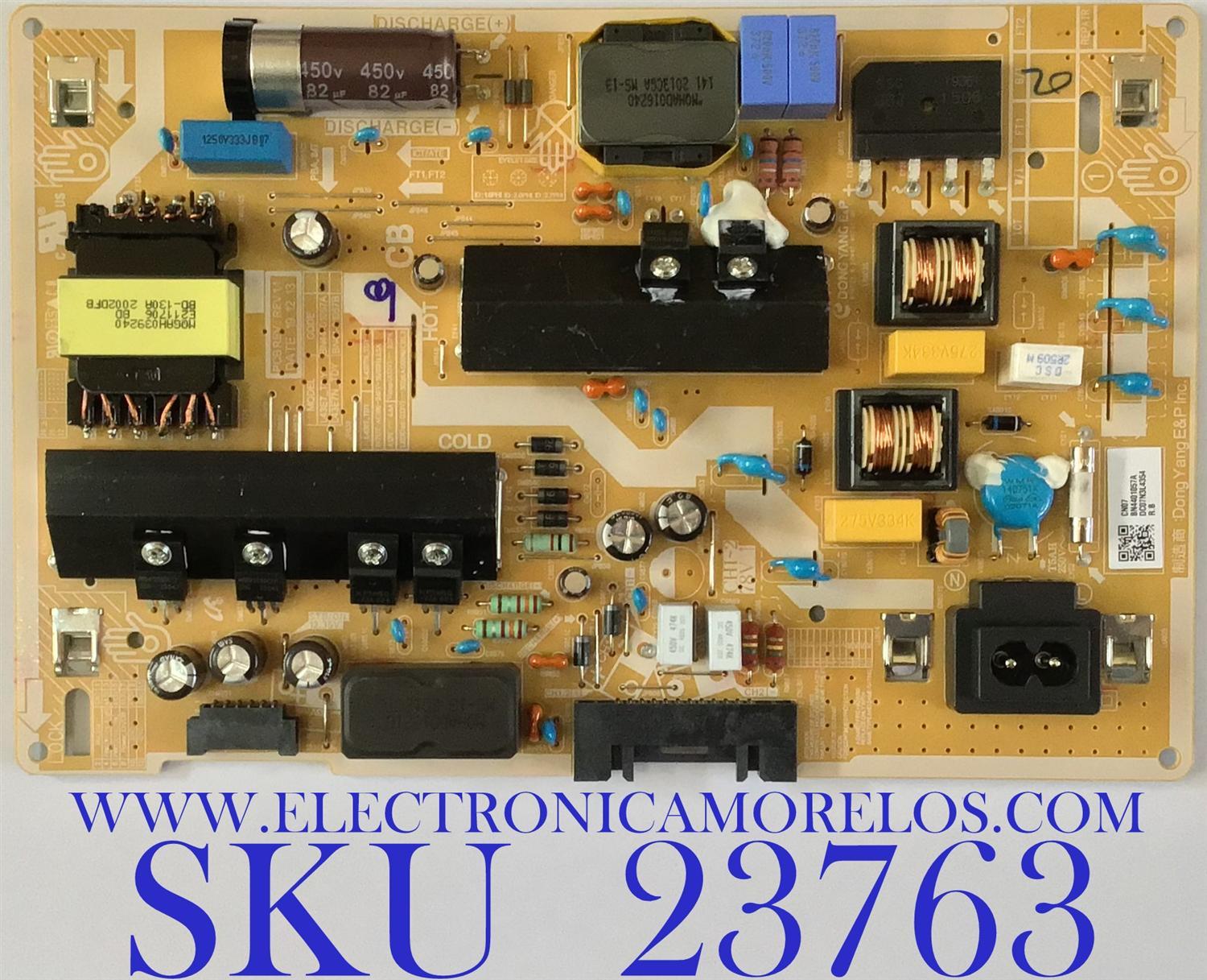 FUENTE DE PODER PARA TV SAMSUNG QLED / NUMERO DE PARTE BN4401057A / BN44-01057A / L43E7_TDY / PANEL CY-RT043HGAV2H / MODELOS QN43Q60 / QN43Q6 / QN43Q60TAFXZA / QN43Q60TAFXZA AB01 / QN43Q60TAFXZA CD02