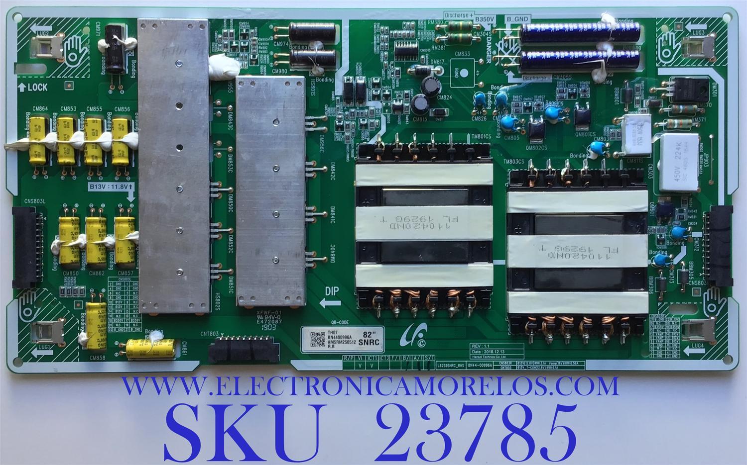 LED DRIVER PARA TV SAMSUNG / NUMERO DE PARTE BN44-00996A / L82S9SNRC_RHS / BN4400996A / PANEL CY-TR082JLLV1H / MODELO QN82Q900RBFXZA FA01 / QN82Q900RBFXZA FD02