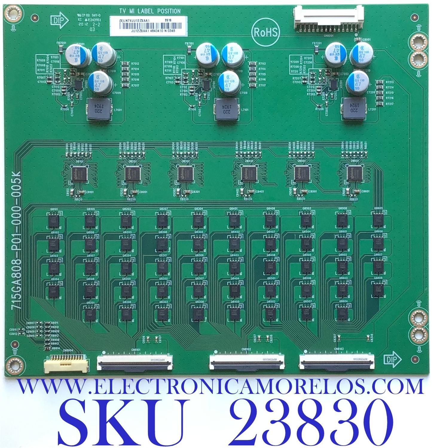 LED DRIVER PARA TV VIZIO / NUMERO DE PARTE LNTVJU12ZXAA1 / 715GA808-P01-000-005K / (X)LNTVJU12ZXAA1 / PANEL TPT550U1-QVN05.U REV:S5DB1H / MODELO M55Q8-H1 LTYWZLKW