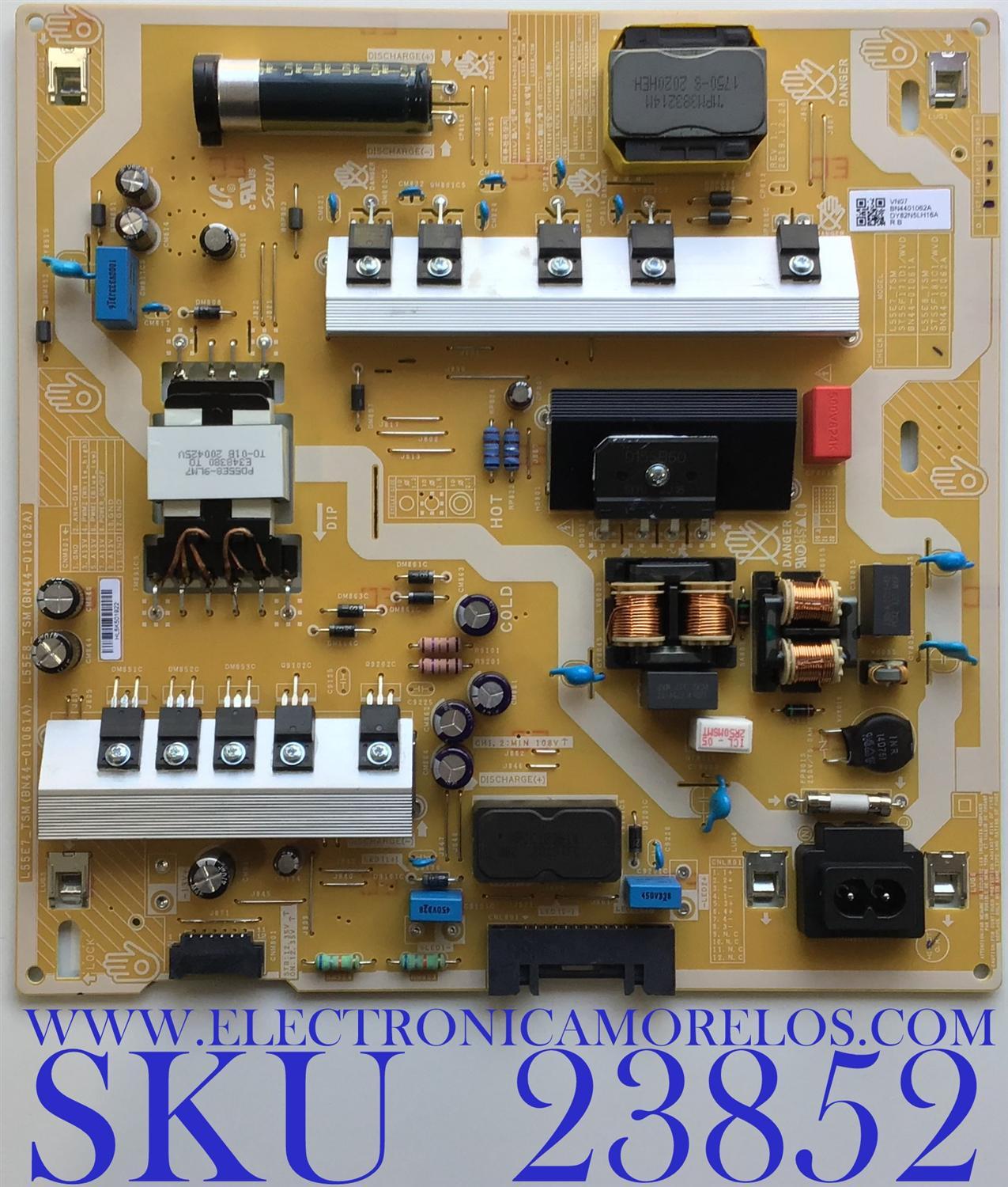 FUENTE DE PODER PARA TV SAMSUNG / NUMERO DE PARTE BN44-01062A / L55E8_TSM / BN4401062A / PANEL´S CY-RT055FGLV3H / CY-RT055FGAV3H / MODELOS QN55Q7DTAFXZA / QN55Q70TAFXZA / QN55Q7DTAFXZA FF02 / QN55Q70TAFXZA FB03 / QN55Q70TAFXZA EB03 / QN55Q70TAFXZA AC05
