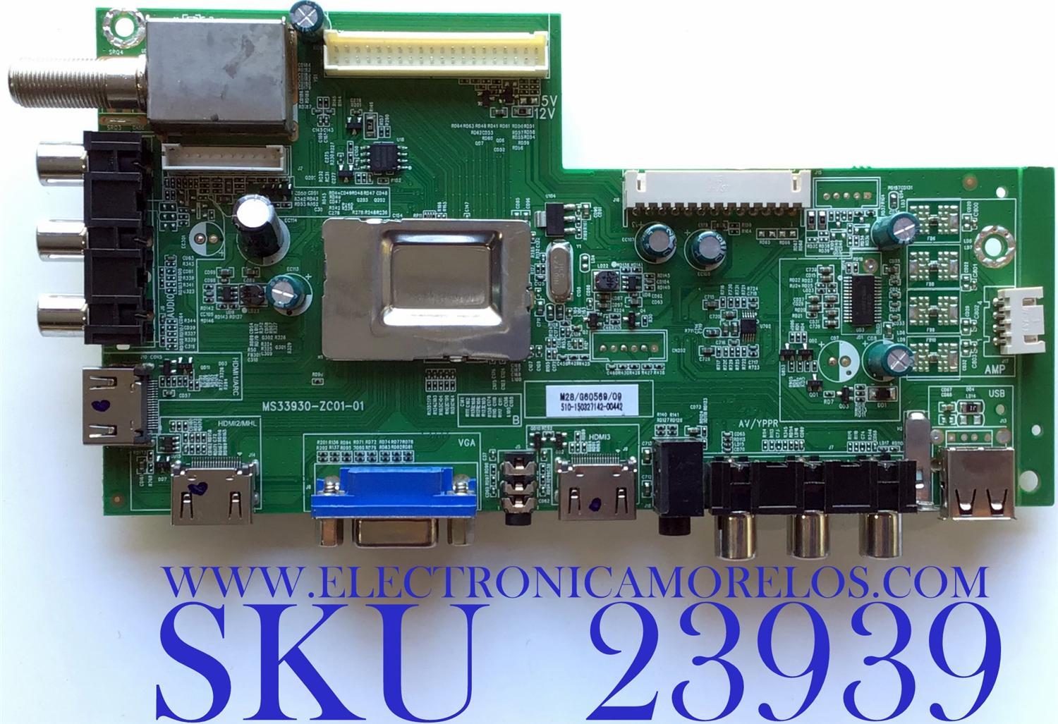MAIN PARA TV HAIER / NUMERO DE PARTE  510-150327142 / MS33930-ZC01-01 / M28/G60569/09 / PANEL V500HJ1-PE8 / MODELO 50E3500
