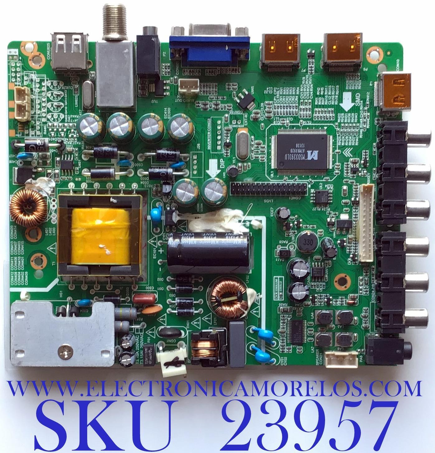 MAIN FUENTE PARA TV FURRION / NUMERO DE PARTE  XBH-RE01-130428-XK70 / LDD.M3393.B / XBHLDDM3393B1321 / 900029500453 / PANEL V290BJ1-PE1 / MODELO FEHS29E7A