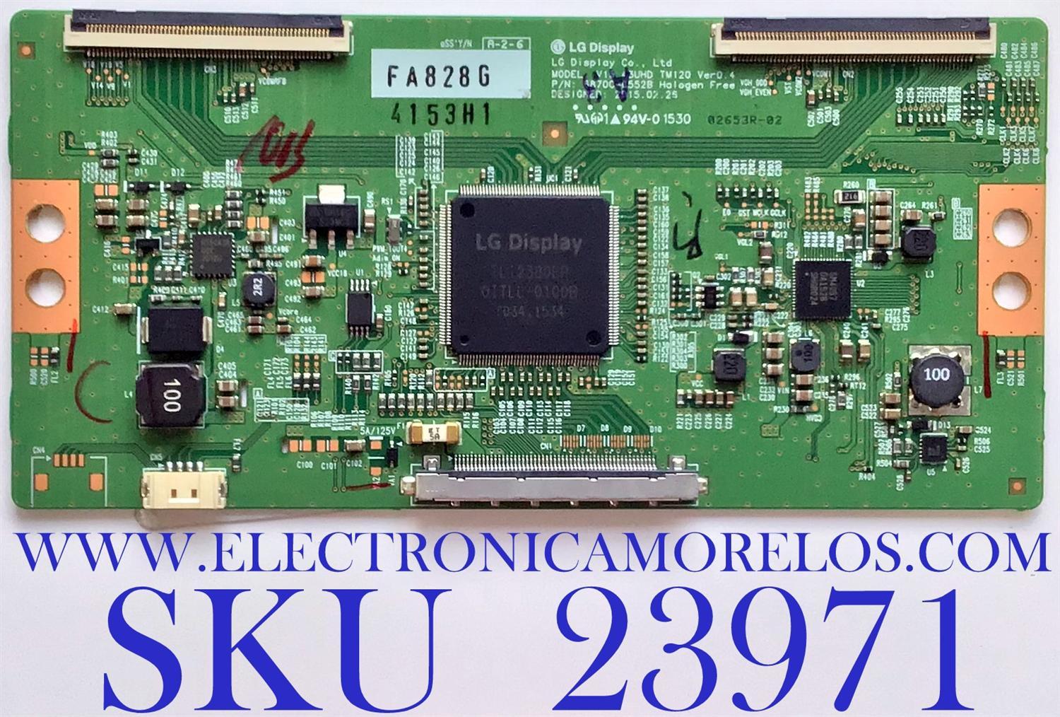 T-CON PARA TV LG / NUMERO DE PARTE  6871L-4153H / 6870C-0552B / 4153H / PANEL LC430EGE (FH)(M1) / MODELO 43UF6430-UB.BUSYLJR