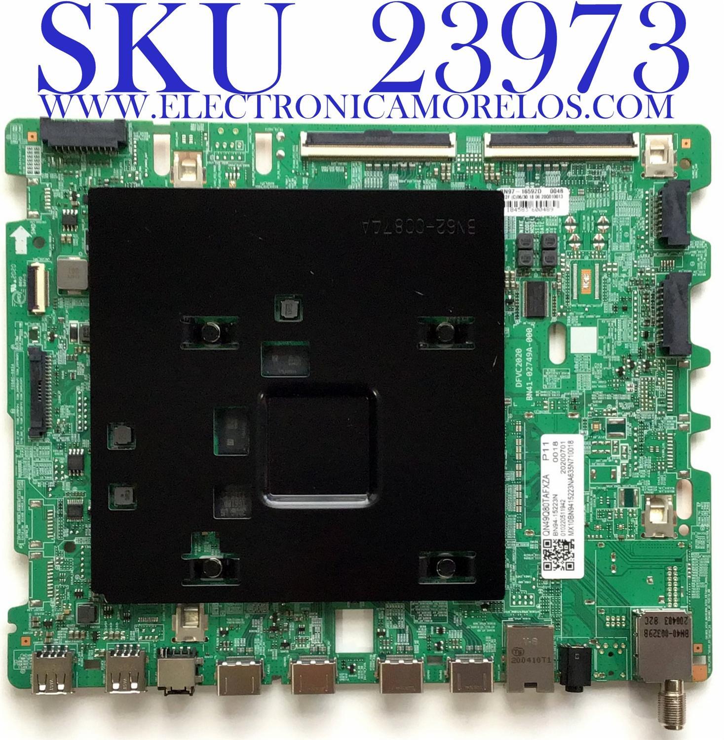 MAIN PARA SMART TV SAMSUNG QLED 4K / NUMERO DE PARTE  BN94-15223N / BN41-02749A / BN97-16592D / PANEL CY-TT049HMLV1H / MODELO QN49Q80TAFXZA FA01