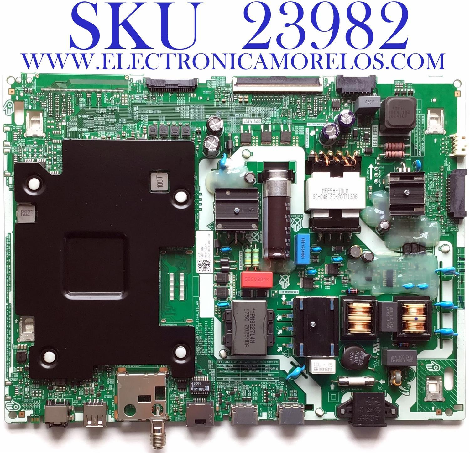 MAIN FUENTE (COMBO) PARA TV SAMSUNG 4K·UHD·HDR / NUMERO DE PARTE BN96-51369A / ML41A050594A / BN9651369A / KANT-SU2_7000_55_WW / VT50UH160 / T500QVN04.0 / MODELOS UN50TU700DFXZA AB03 / UN50TU7000FXZA AB03 / UN50TU7000FXZX AB03 / UN50TU7000FXZC AB03