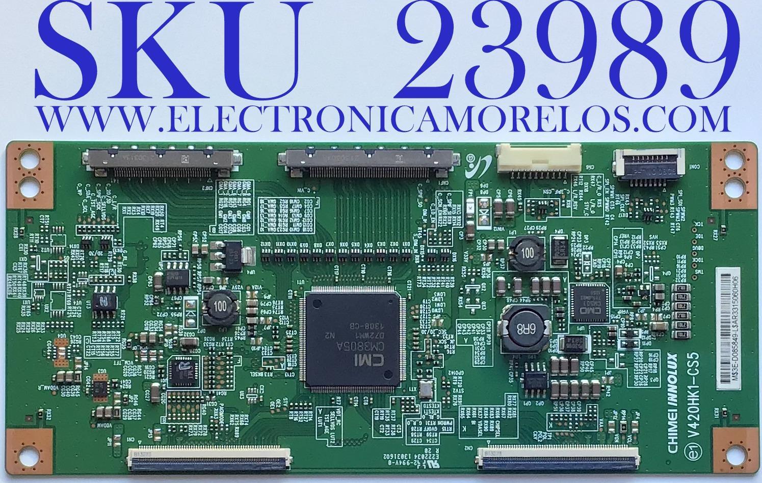 T-CON PARA TV PANASONIC / NUMERO DE PARTE 3E-D085849 / V420HK1-CS5 / PANEL V580HK1-LS6 REV.C2 / MODELO TC-58LE64