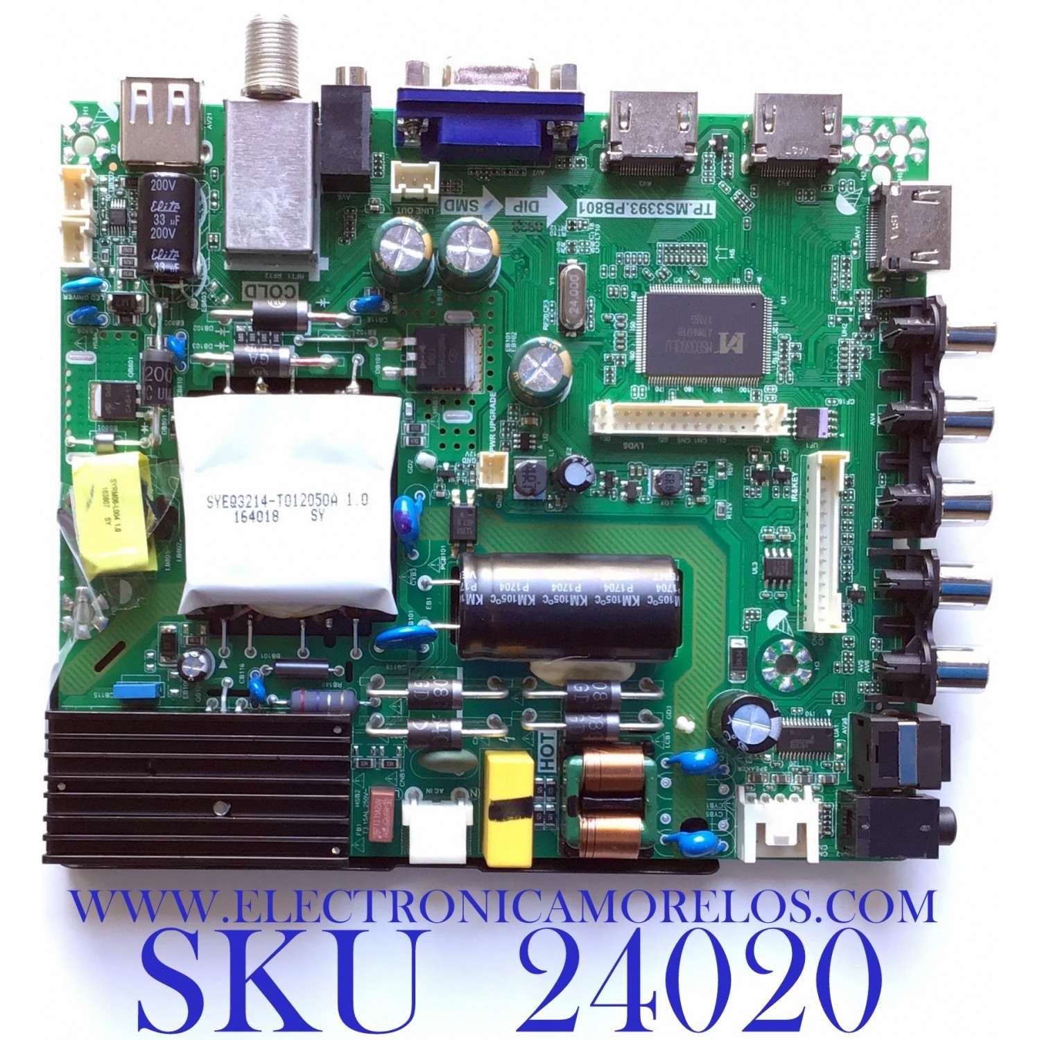MAIN FUENTE (COMBO) PARA TV ELEMENT / NUMERO DE PARTE E17067-1-SY /  L17030933 / TP.MS3393.PB801 / T500HVN07.5 / 0XC5B2 / MODELO ELEFW5017 / ELEFW5017 LE-50GV350-D3