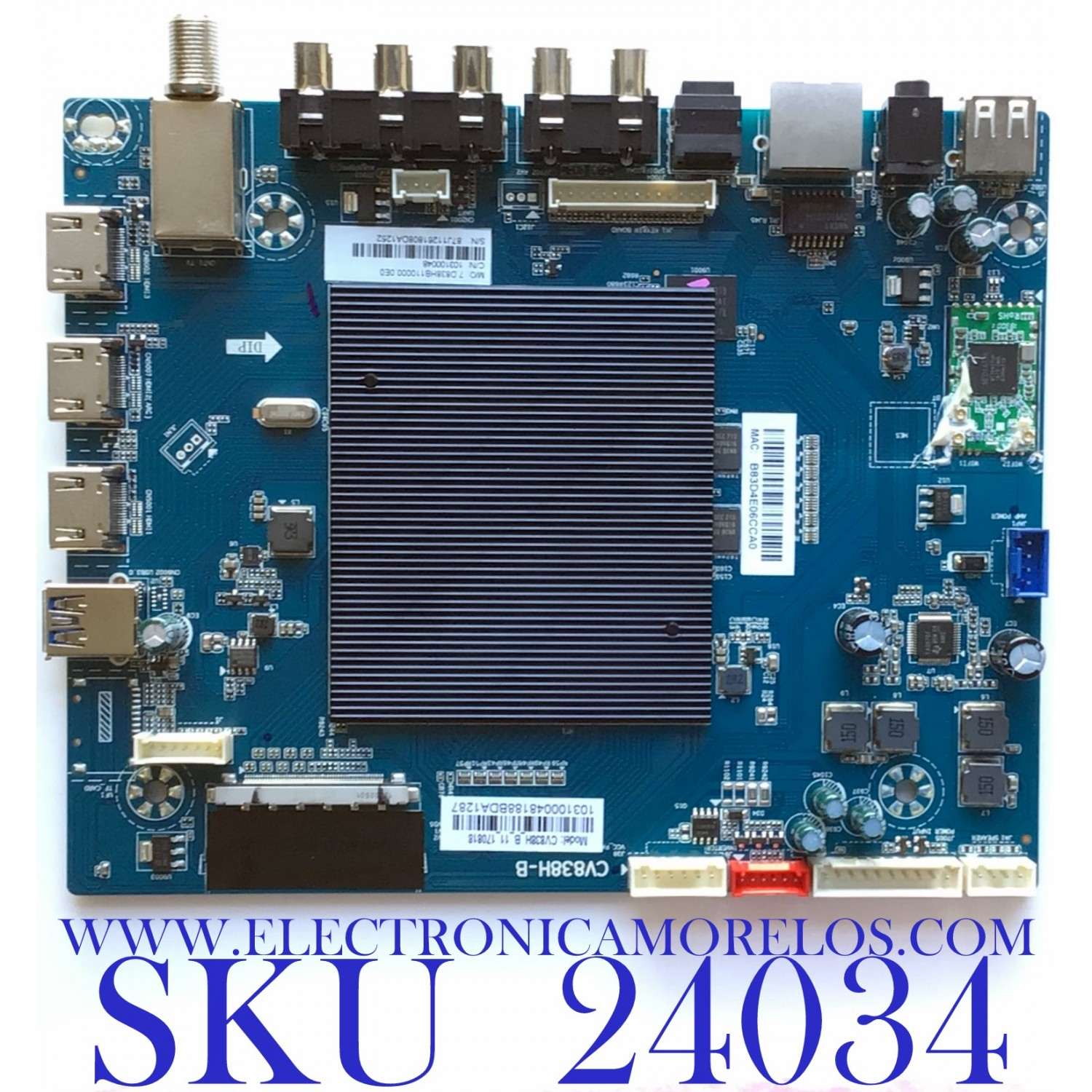 MAIN PARA TV ELEMENT / NUMERO DE PARTE 103100048 / CV838H-B / CV838H_B_11_170818 / 7.D838HB110000.0E0 / E18122-1-SY / H2E03104A0 / E254667 / E18112-SY / PANEL´S ST5461D07-1-XR-2 / LC546PU2L02 / MODELO E4STA5517
