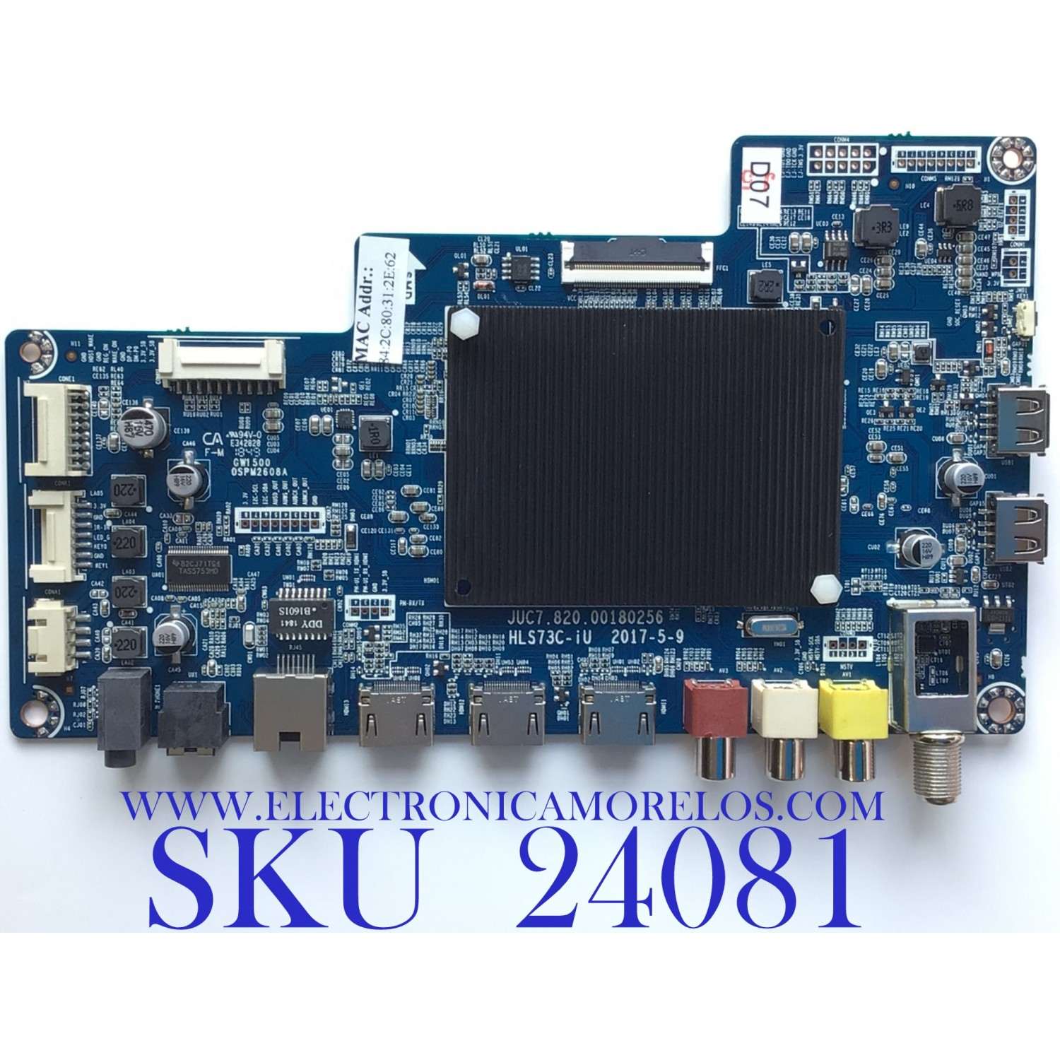 MAIN PARA TV ELEMENT / NUMERO DE PARTE  919B8Y / JC7.820.00180256 / HLS73C-IU / 919B8YAM024250 / X8G0H43174XU05991 / PANEL C400U18-E5F-S / MODELO 4SC4018RKU