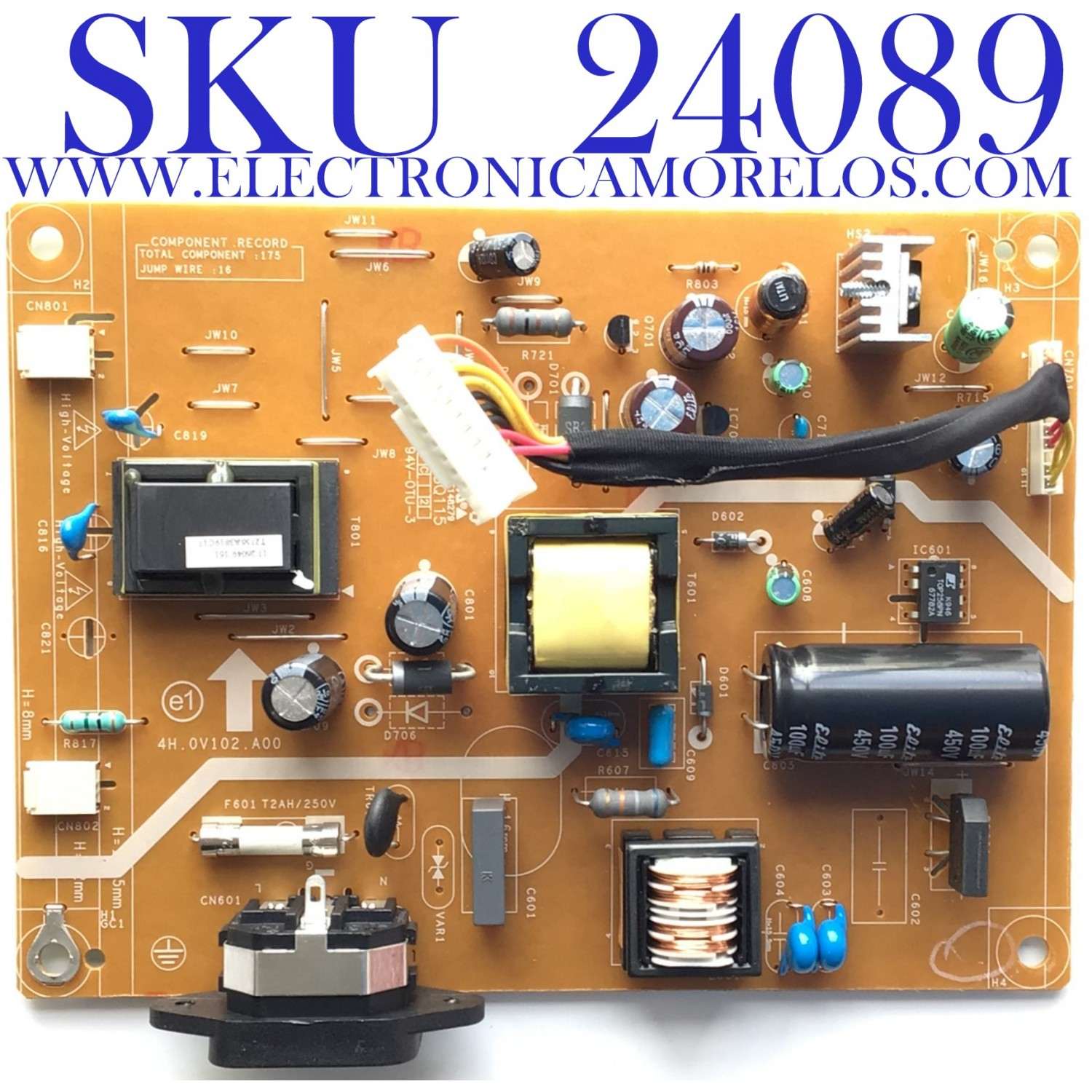 FUENTE BACKLIGHT / PARA TV DELL / NUMERO DE PARTE 4H.0V102.A00 / 623982 / 4H0V102A00 / PANEL M240HW01 / MODELO ST2410B