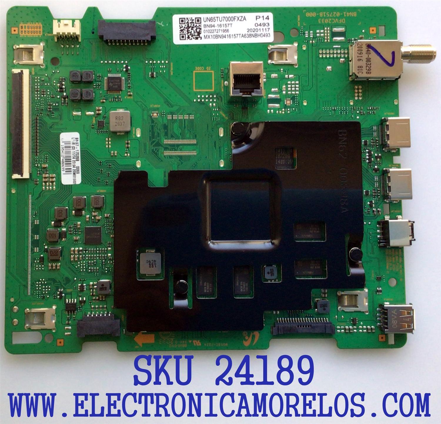 MAIN PARA TV SAMSUNG / NUMERO DE PARTE BN94-16157T / BN41-02751B / BN97-17028B / PANEL CY-BT065HGSV1H / MODELOS UN65TU7000FXZA UA03 / UN65TU700DFXZA UA03