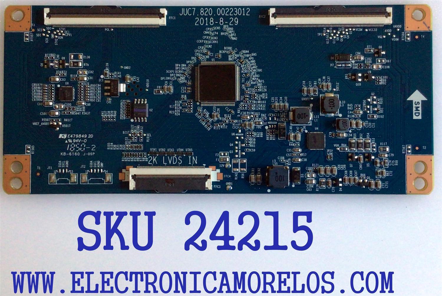 T-CON PARA TV ELEMENT / NUMERO DE PARTE  919B8D / JUC7.820.0223012 / PANEL C500F18-E61-P / MODELO E2SW5018