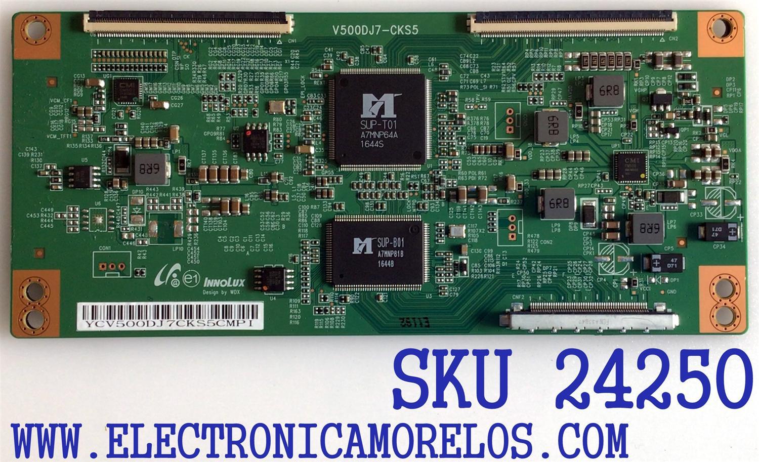 T-CON PARA TV ELEMENT NUMERO DE PARTE V500DJ7-CKS5 / YCV500DJ7CKS5CMPI / PANEL MD5005YTIF / MODELO ELFW5017 R712RRR