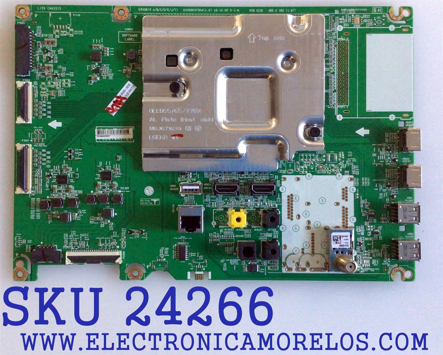 MAIN PARA TV LG OLED 4K (RESOLUCION 3840 x 2160) / NUMERO DE PARTE EBT66417706 / EAX69047304 / EAX69047304(1.0) / E131308 / PANEL AC650AQL / MODELO OLED65BXPUA / OLED65BXPUA.DUSQLJR / OLED65BXAUA.DUSQLJR