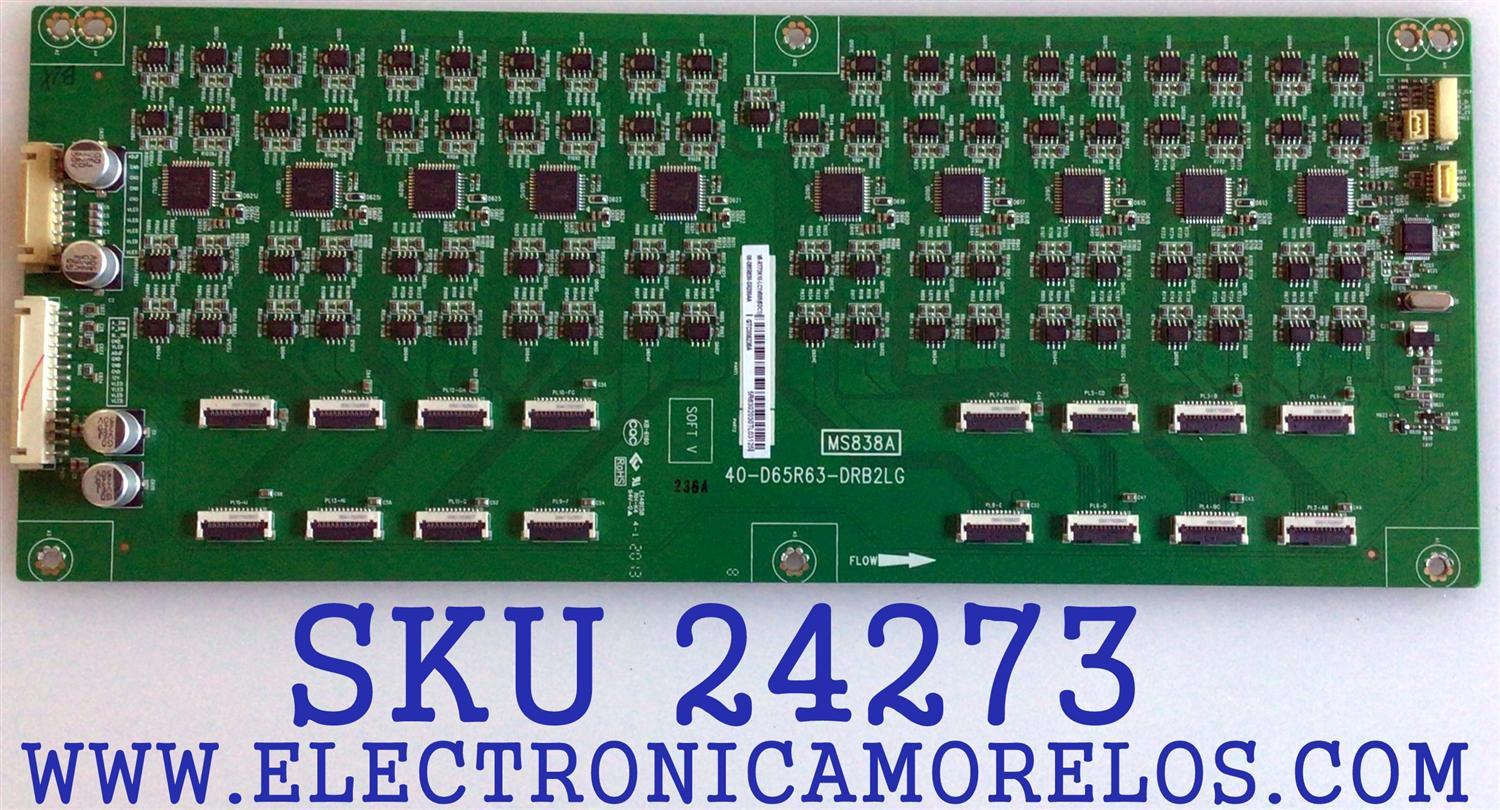 LED DRIVER PARA TV TCL / NUMERO DE PARTE 08-D65R630-DR200AA / 40-D65R63-DRB2LG / MS838A / V8-RT73K10-LC1V005 / PANEL LVU650NDHL / MODELO 65R635