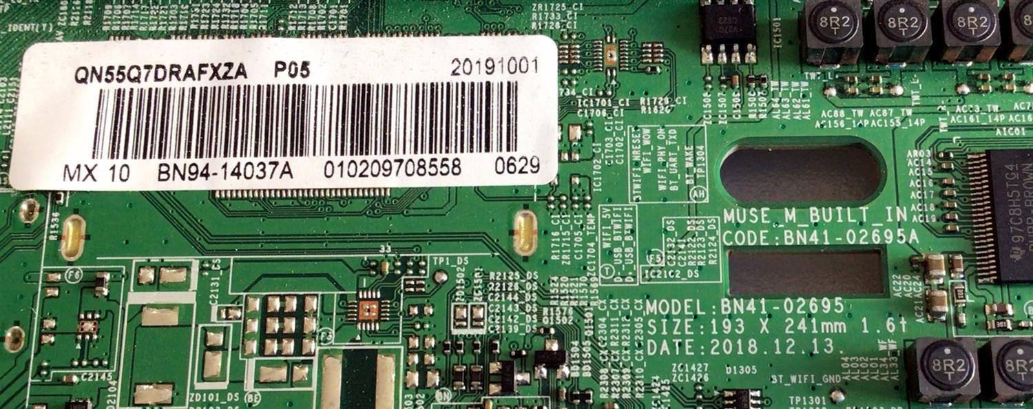 MAIN PARA TV SAMSUNG NUMERO DE PARTE BN94-14037A / BN41-02695A / BN97-15514D / PANEL CY-TR055FLLV3H / DISPLAY BN96-48139A / BN9648139A / MODELO QN55Q7DRAFXZA FA01 - Imagen 3