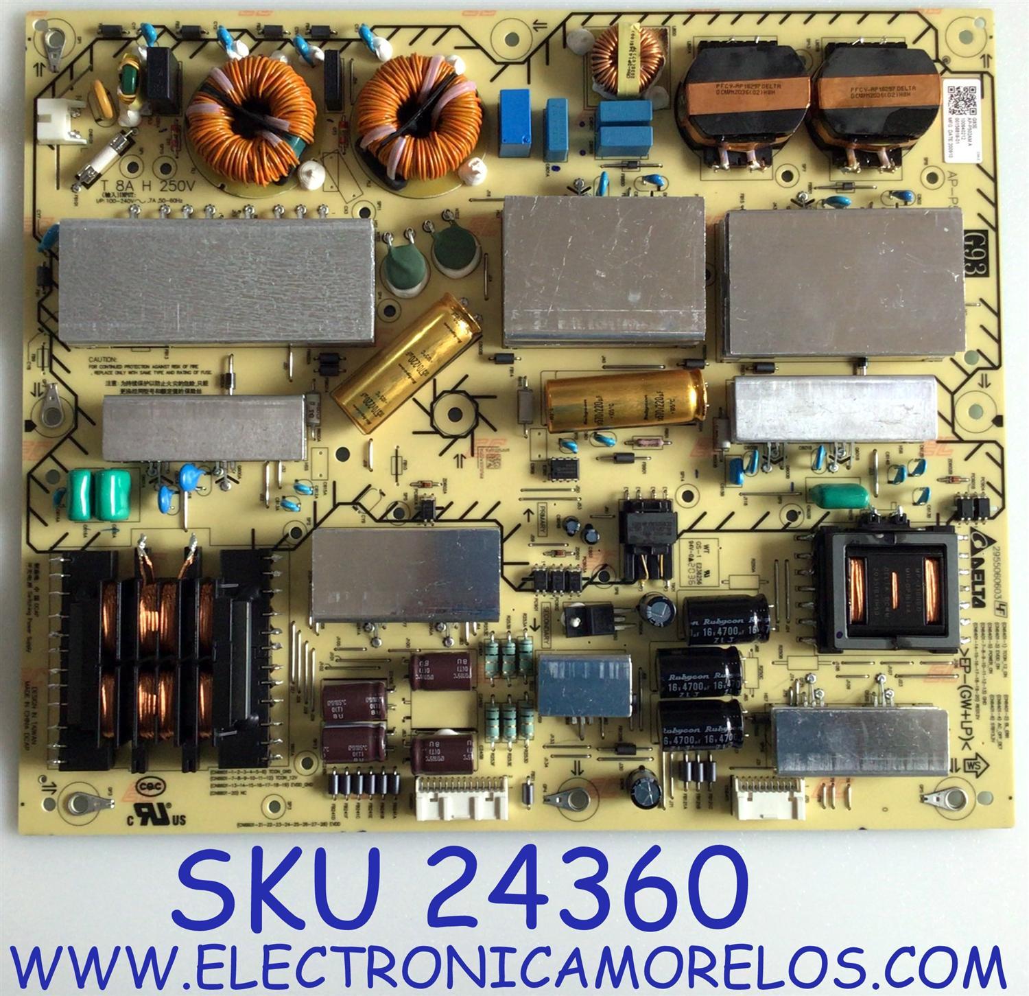 FUENTE DE PODER PARA TV SONY / NUMERO DE PARTE 1-006-402-12 / AP-P502AM / 2955060603 / 100640212 / SUSTITUTA 100640211 / 1-006-402-11 / PANEL YDAS065UNG01 / MODELO XBR-65A8H / XBR65A8H