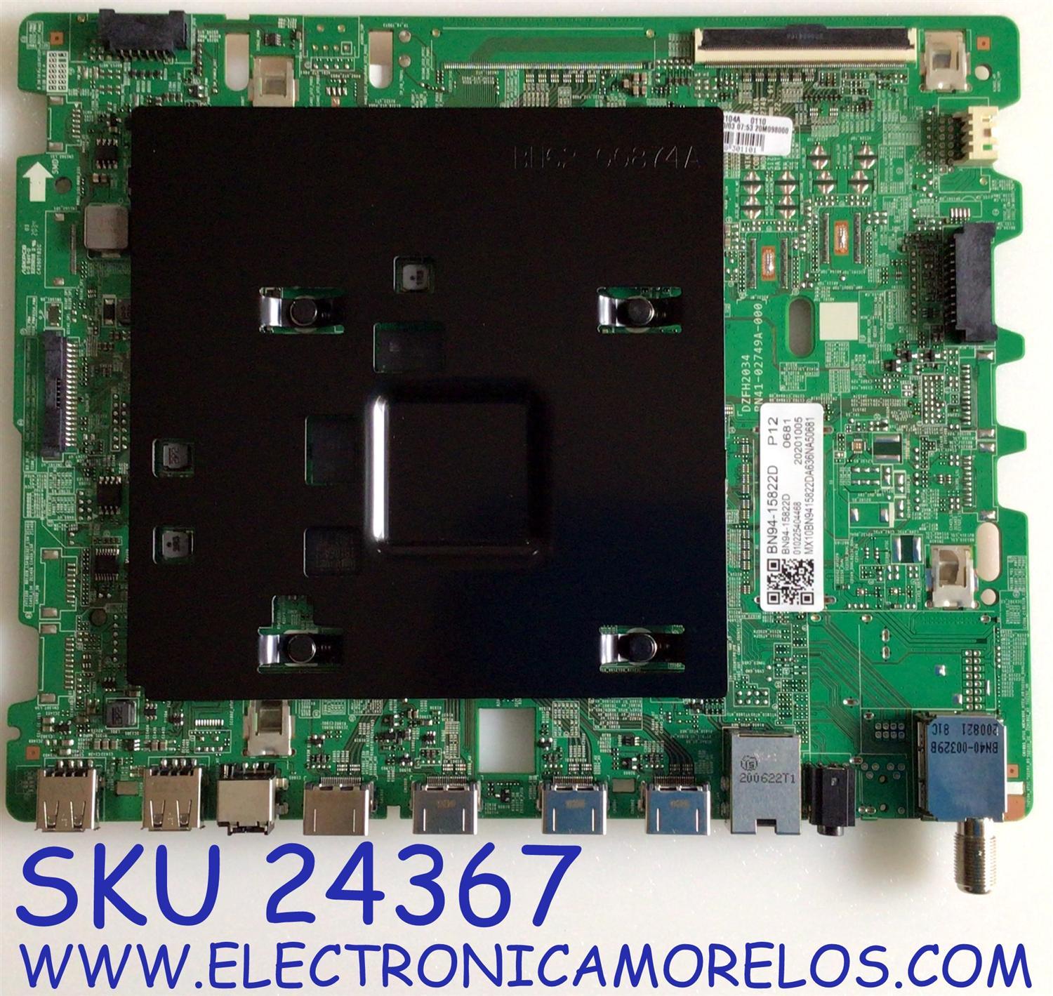 MAIN PARA SMART TV SAMSUNG QLED 4K / NUMERO DE PARTE BN94-15822D / BN41-02749A / BN97-18104A / BN41-02749A-000 / DZFH2034 / PANEL CY-RT055FGAV3H / MODELO QN55Q70TAFXZA / QN55Q70TAFXZA AC05 / QN55Q7DTAFXZA 