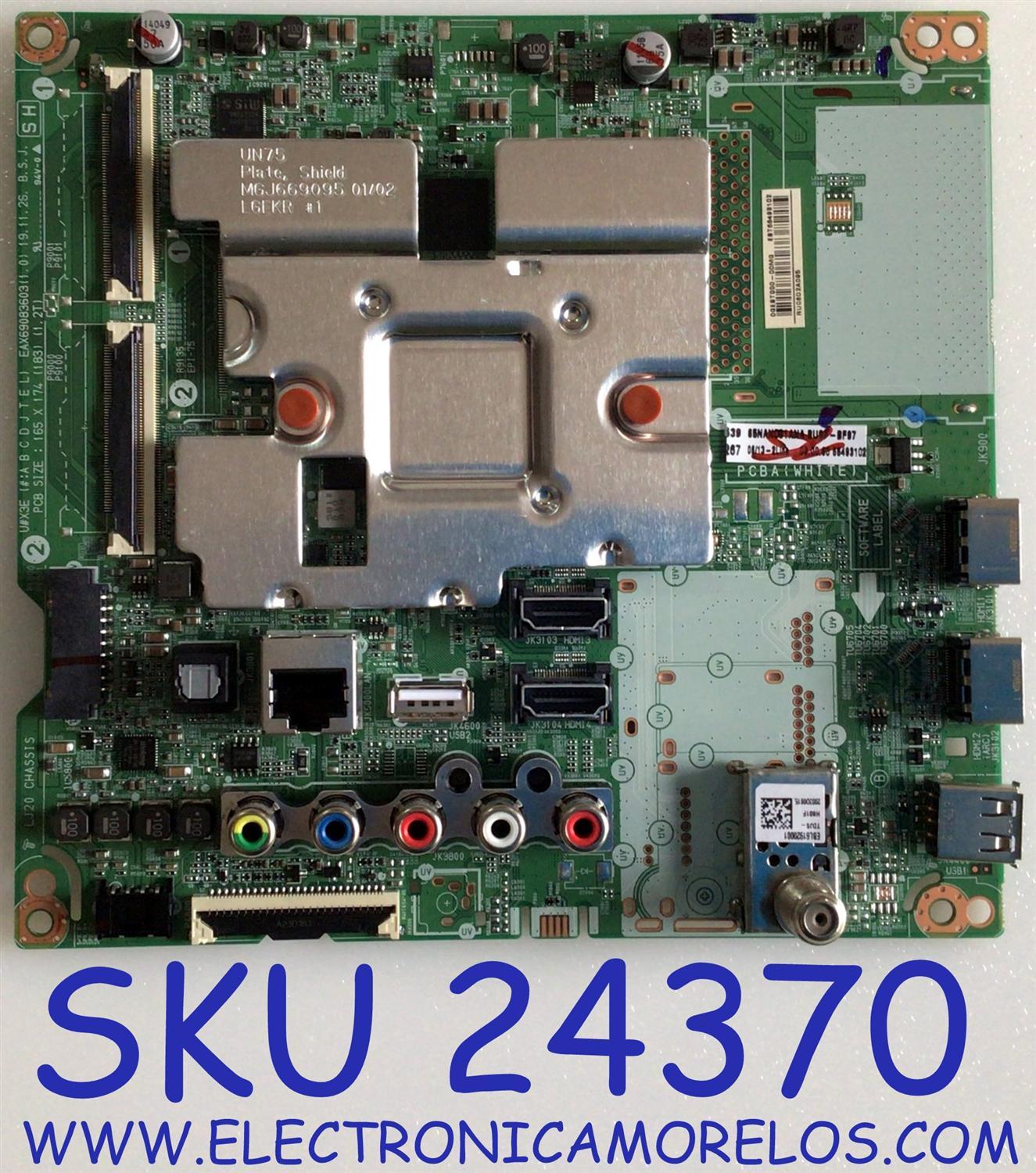 MAIN PARA TV LG NANO CELL / NUMERO DE PARTE EBT66498102 / EAX69083603(1.0) / EAX69083603 / PANEL NC650EQG-ABHH5 / MODELO 65NANO81ANA / 65NANO81ANA.BUSFLOR - Imagen 1
