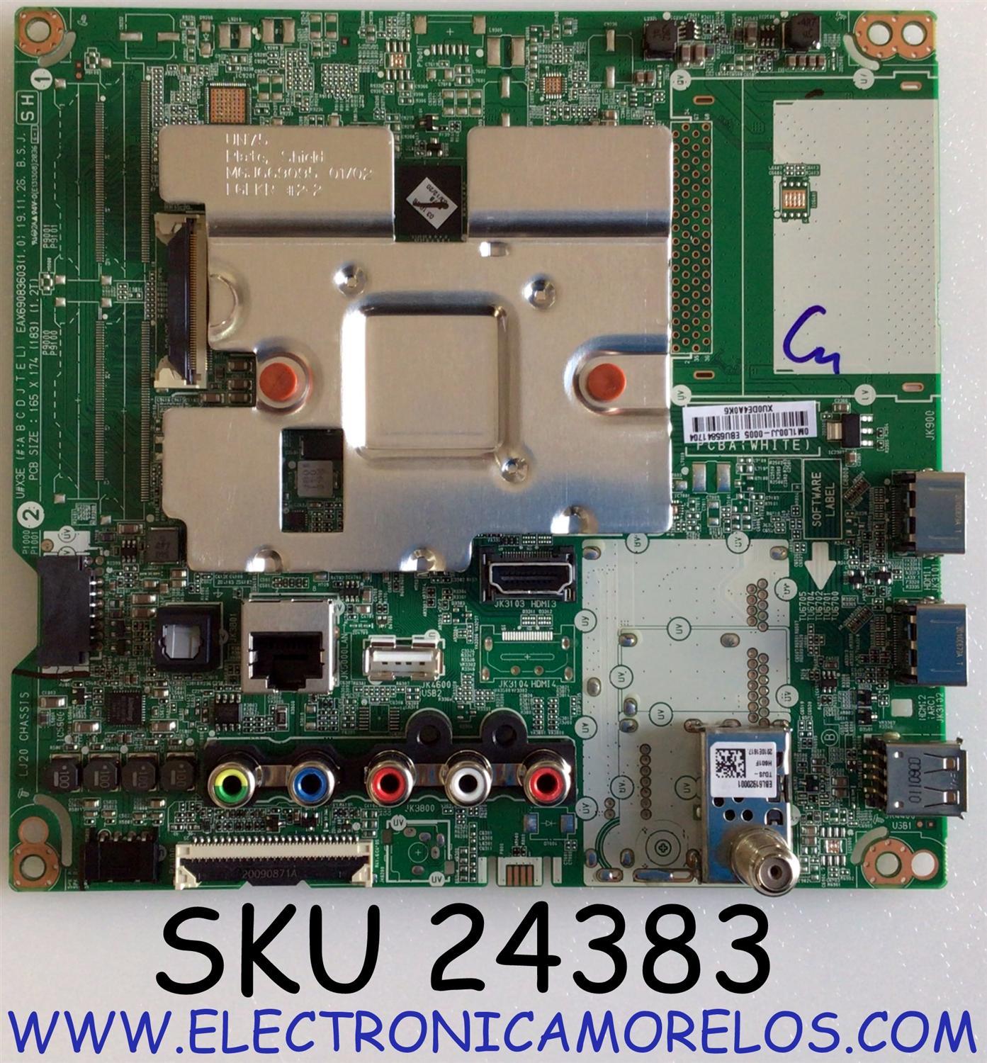 MAIN PARA TV LG 4K SMART TV / NUMERO DE PARTE EBU65841704 / EAX69083603 / EAX69083603(1.0) / PANEL NC500DQE-VHHXA / NC500DQE-VHHX1 / DISPLAY PT500GT02-2 / MODELO 50UN7000PUC / 50UN7000PUC.BUSULJM / 50UN6950ZUF.BUSULJM / COMPATIBLES  EBU65841701 / EBU65841702 / EBU65841703 / EBU65841709 / EBU65841714