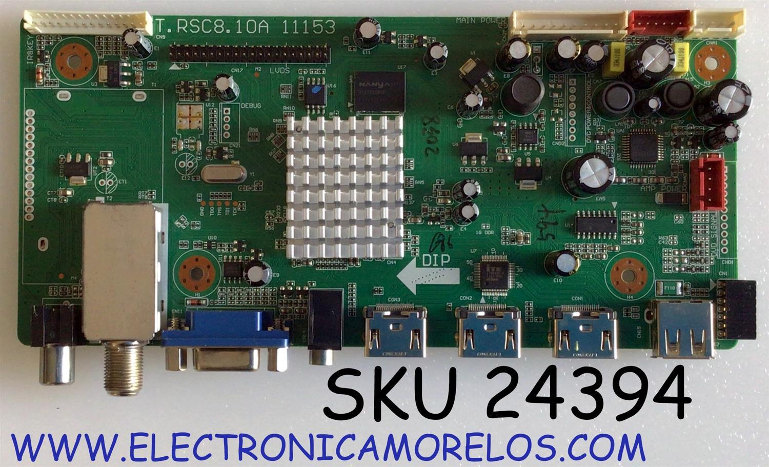 MAIN PARA TV SEIKI / NUMERO DE PARTE 1B1I2038 / T.RSC8.10A.11153 / BLHV320WX2-101 / BOL315A01-B / CN.SY12A.11242 / PANEL BLHV320WX2-101 / MODELO SE321FB