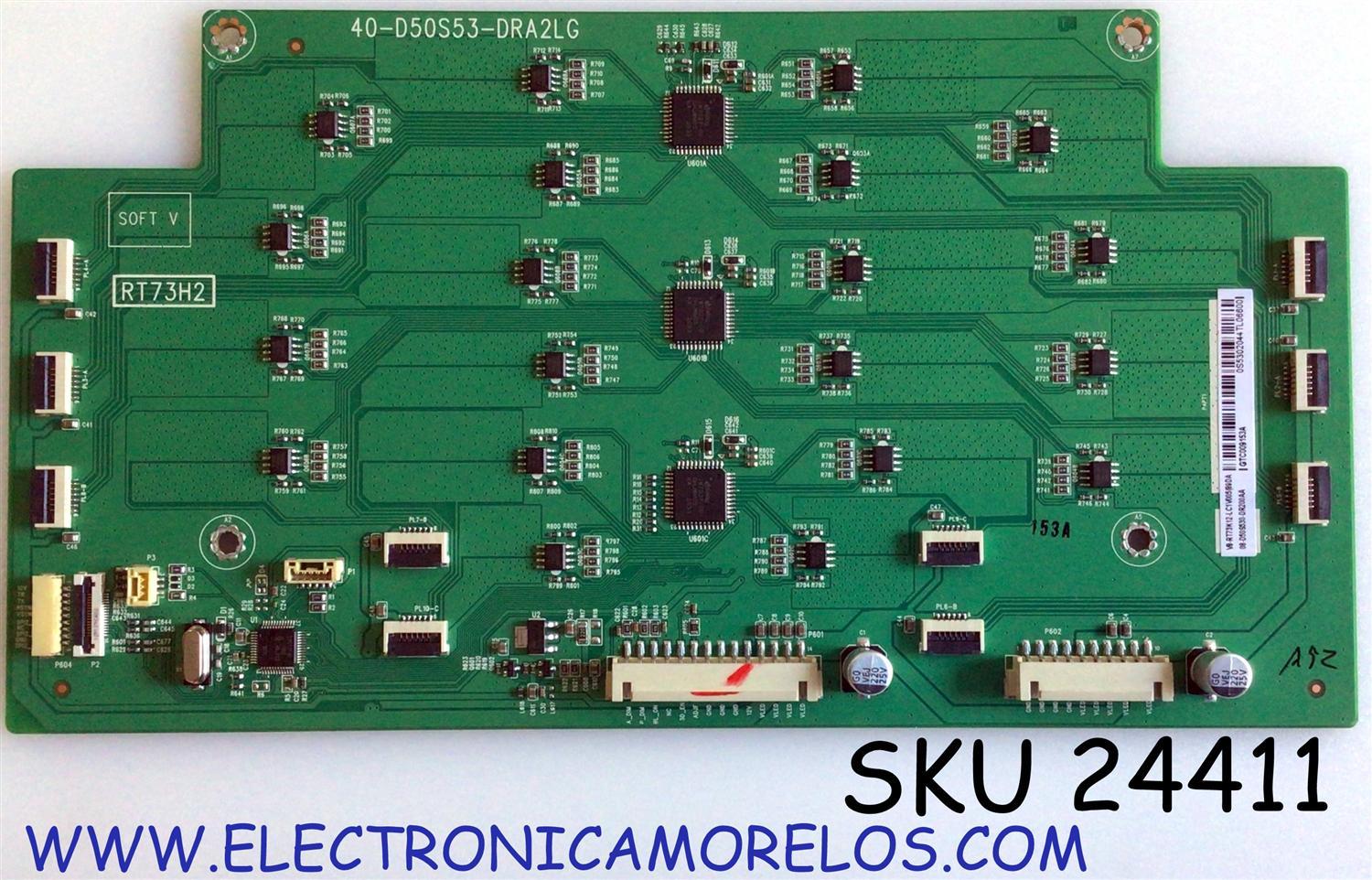 LED DRIVER PARA TV TCL / NUMERO DE PARTE 08-D50S530-DR200AA / 40-D50S53-DRA2LG / RT73H2 / V8-RT73K12-LC1V005 / E342828 / PANEL'S LVU500NDJL / LVU500NDL / MODELO 50S535