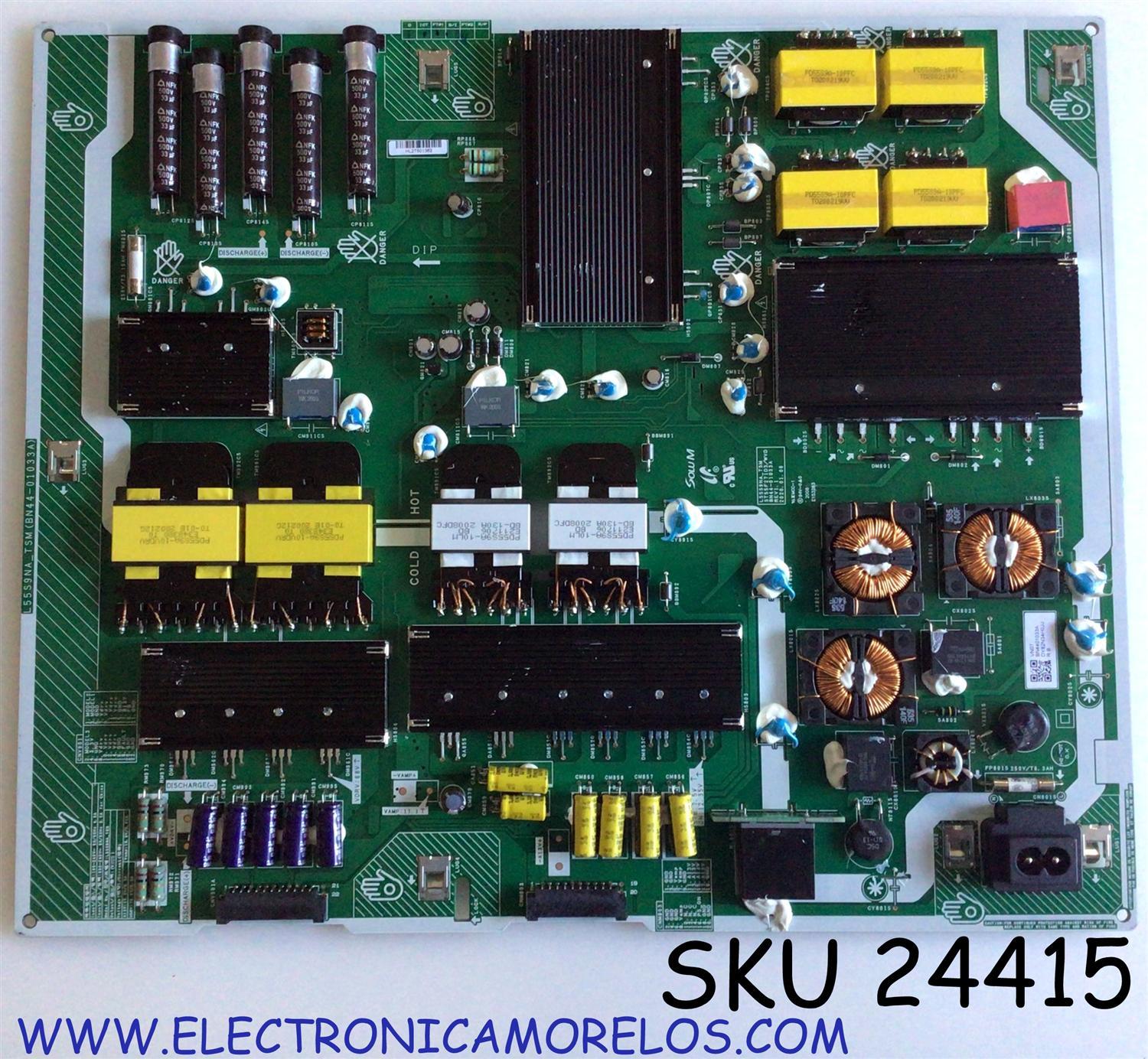 FUENTE DE PODER PARA TV SAMSUNG QLED / NUMERO DE PARTE BN4401033A / L55S9NA_TSM / BN44-01033A / ST55F271D3/WVD / ST55F271D3 / DISPLAY LSF550FF14-Q02 / 50306A / MODELOS QN55Q90 / QN55Q90TAFXZA AA01 / QN55Q90TAFXZA AB02 / QN55Q90TAFXZA FA03