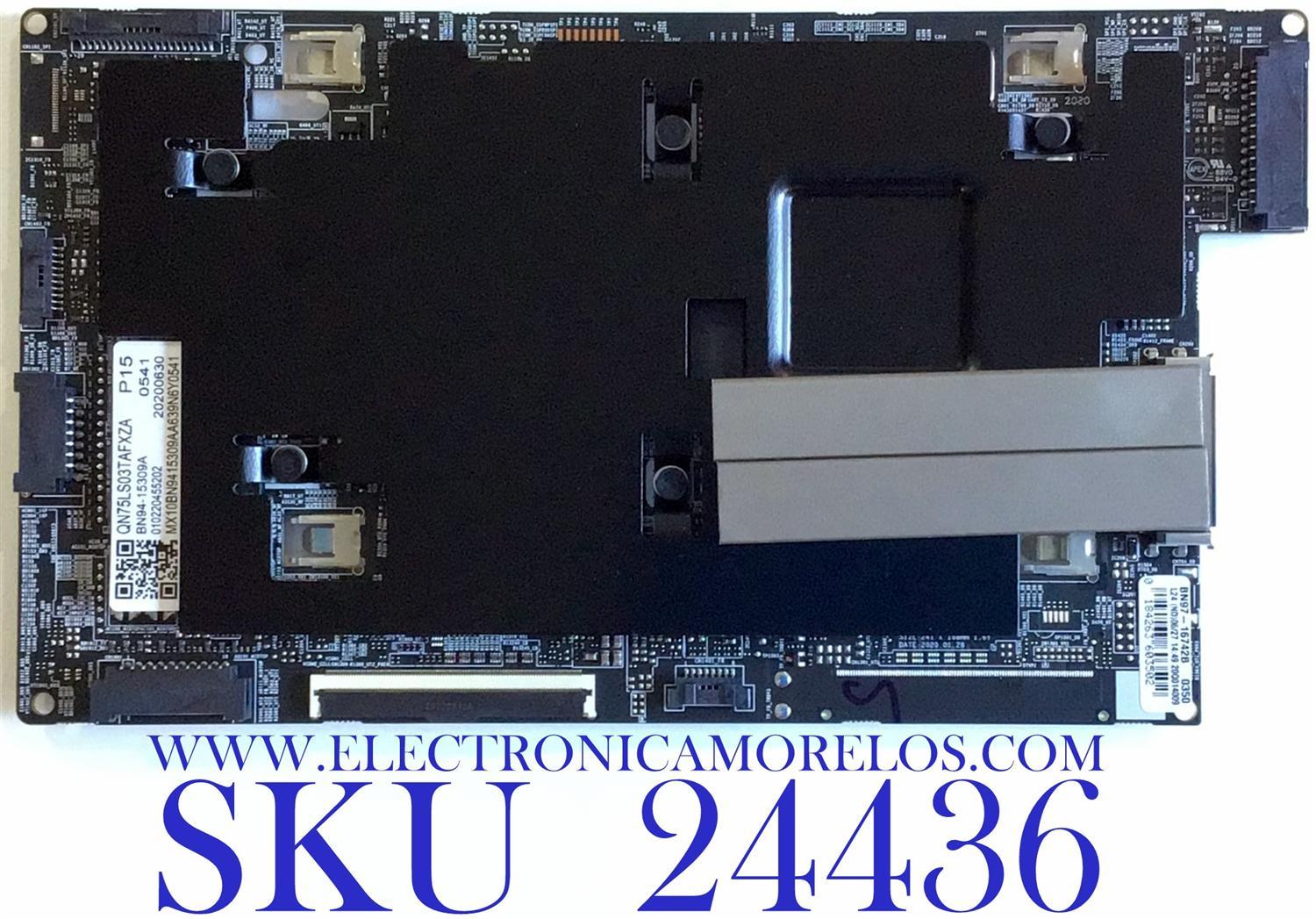 MAIN PARA SMART TV SAMSUNG QLED 4K UHD CON HDR RESOLUCION (3,840 x 2,160) / NUMERO DE PARTE BN94-15309A / BN41-02754B / BN97-16742B / PANEL  CY-RT075FGAV1H / MODELO QN75LS03TAFXZA  AA01