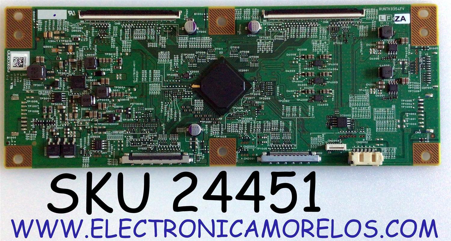 T-CON PARA TV SONY / NUMERO DE PARTE RUNTK0354FVZA / RUNTK0354FV / C-SS7A006443 / PANEL YD8S010CNX01 / MODELO XBR-70X830F / XBR70X830F