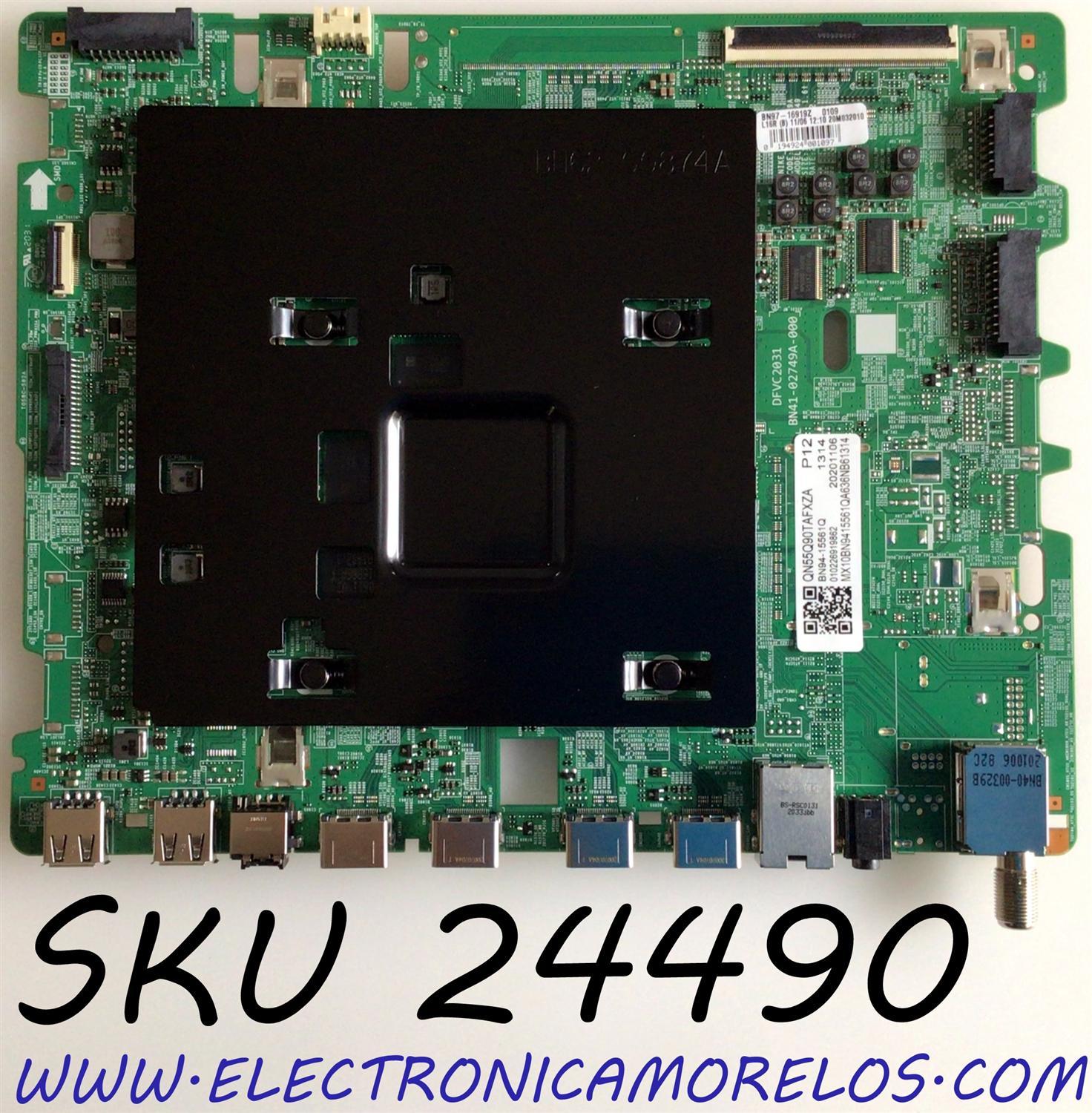 MAIN PARA TV SAMSUNG QLED 4K·UHD·HDR / NUMERO DE PARTE BN94-15561Q / BN41-02749A / BN97-16919Z / BN41-02749A-000 / BN9415561Q / PANEL CY-TT055FLAV2H / DISPLAY LSF550FF14-Q02 / BN96-50306A / BN9650306A / MODELOS QN55Q90 / QN55Q90TAFXZA FA03