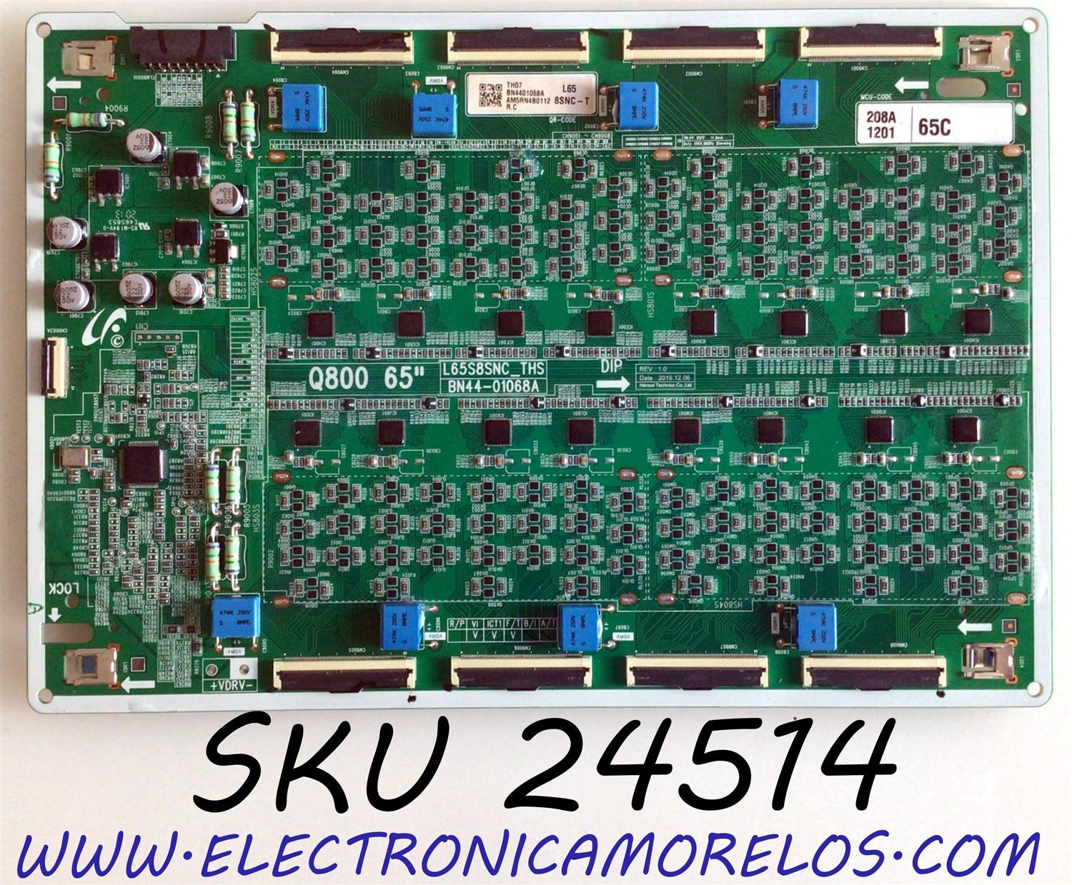 LED DRIVER PARA TV SAMSUNG QLED 8K UHD HDR SMART TV / NUMERO DE PARTE BN44-01068A / L65S8SNC_THS / BN4401068A / E465853 / PANEL CY-TT065JMLV4H / MODELO QN65Q800 / QN65Q800TAFXZA / QN65Q800TAFXZA FF02