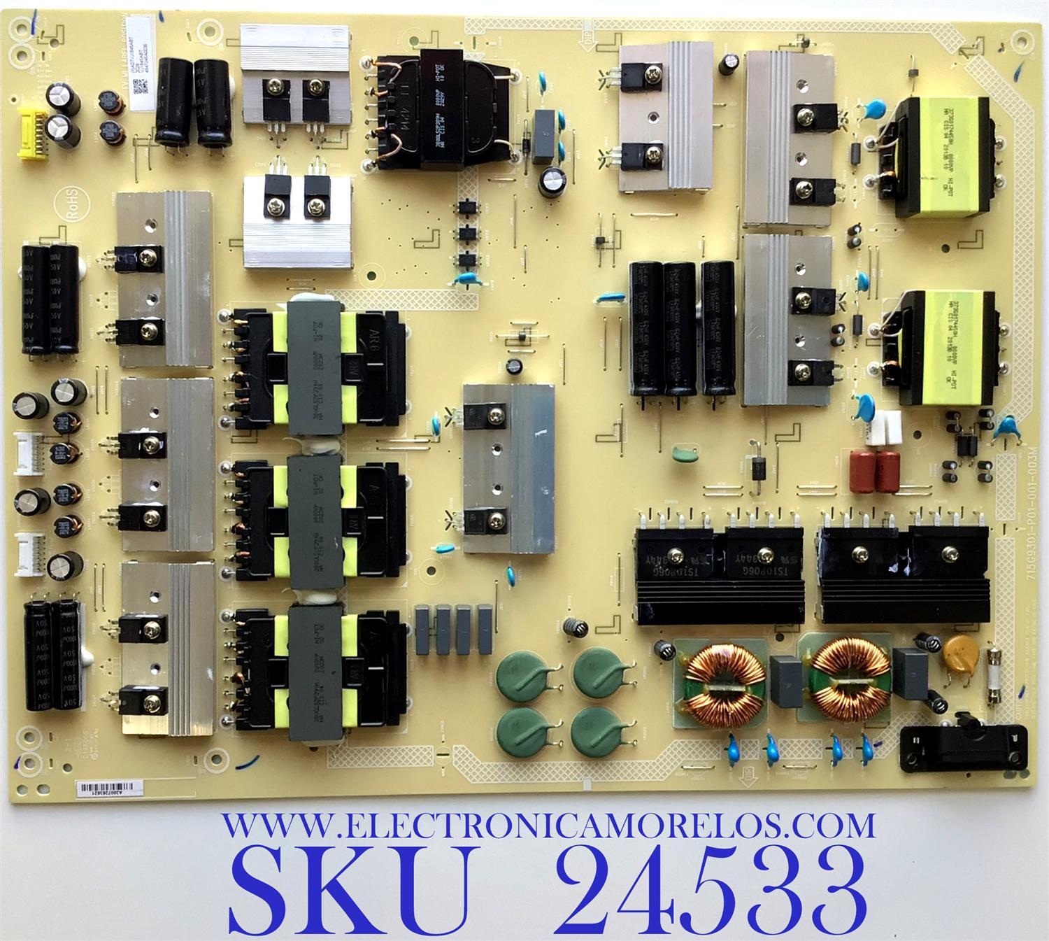 FUENTE DE PODER PARA TV VIZIO / NUMERO DE PARTE ADTVJ1845ABT / 715G9301-P01-001-003M / (X)ADTVJ1845ABT / VJ1845ABT / 4947245A0036 / PANEL T750QVF04.5 / MODELO P75Q9-H1 LTMAZPMW