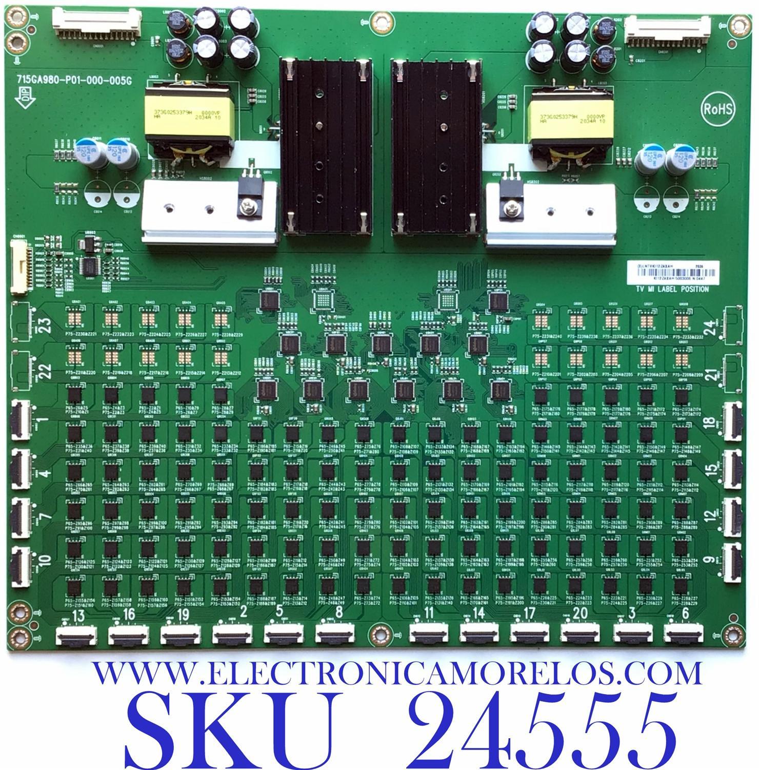 LED DRIVER PARA TV VIZIO / NUMERO DE PARTE LNTVKI12ZAXAH / 715GA980-P01-000-005G / (X)LNTVKI12ZAXAH / KI12ZAXAH / 5003006 / PANEL T650QVF09.5 / MODELO P65Q9-H1 LTYAZNMW 