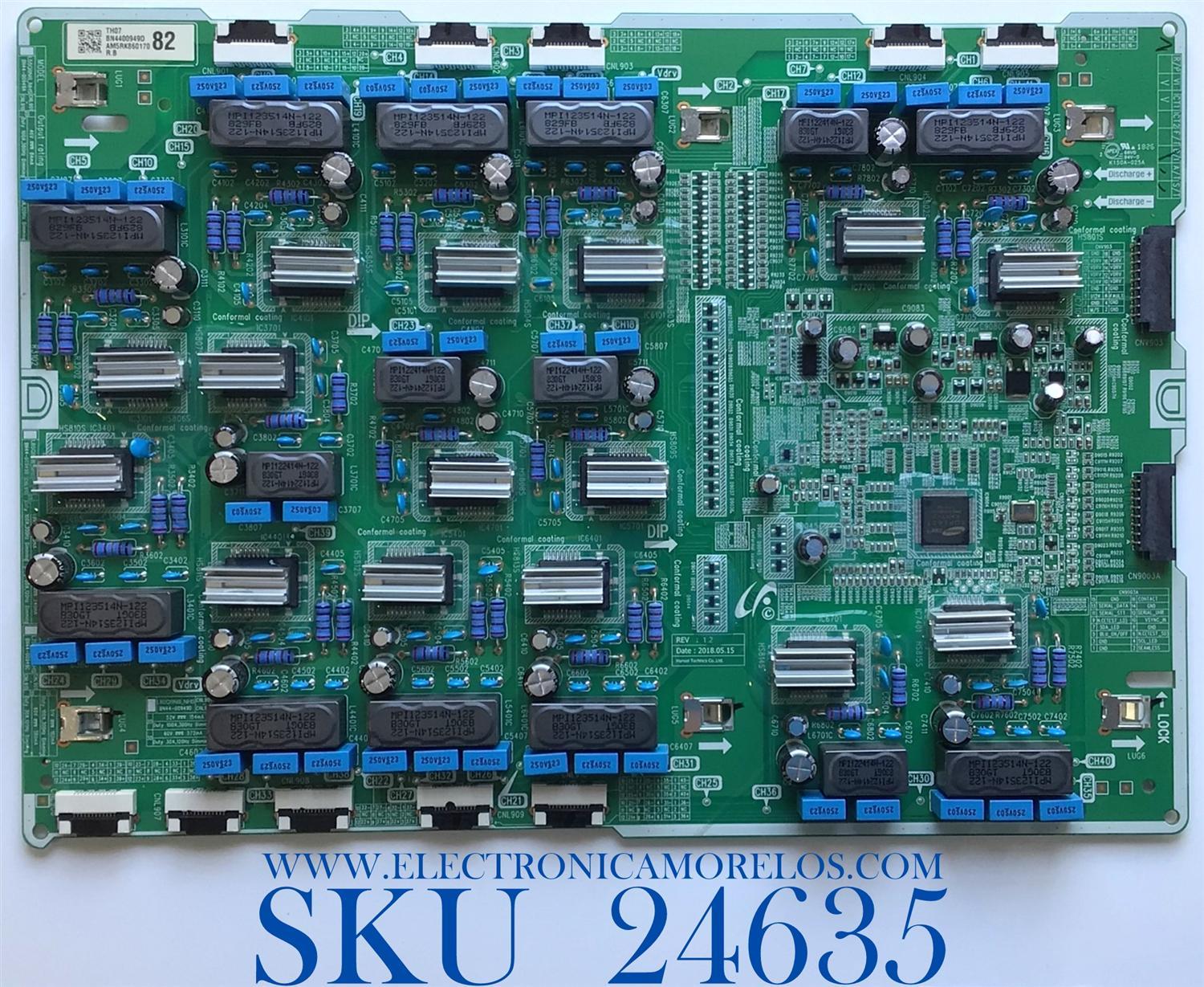 LED DRIVER PARA TV SAMSUNG / NUMERO DE PARTE BN44-00949D / L82Q8NB_NHS / BN4400949D / AM5RK860170 / PANEL CY-TN082FLLV1H KW42 / MODELO QN82Q8FNBFXZA FA01