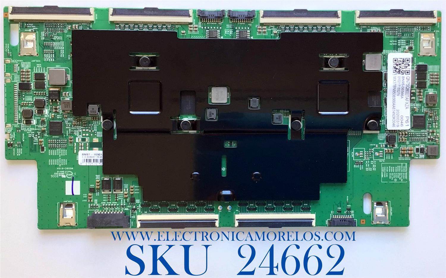 T-CON PARA TV SAMSUNG QLED 8K UHD HDR SMART TV / NUMERO DE PARTE BN95-06566A / BN41-02764A / BN97-16901A / W058C-610A / PANEL CY-TT075JMLV4H / MODELOS QN75Q800 / QN75Q800TAFXZA / QN75Q800TAFXZA FM06 / QN75Q800TAFXZA FA07 / QN75Q850 / QN75Q850TAFXZA