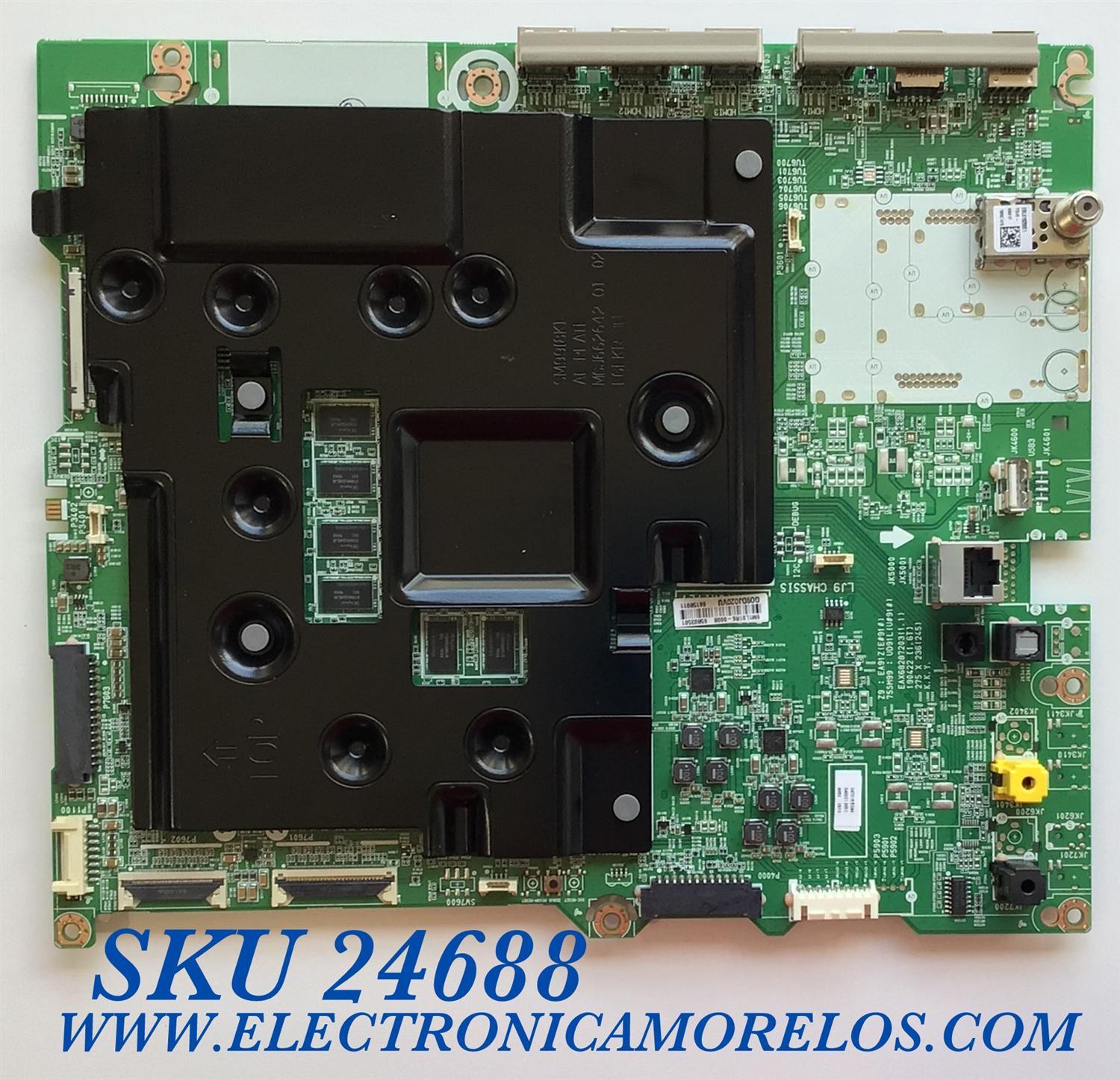 MAIN PARA SMART TV LG NANOCELL 8K UHD CON HDR RESOLUCION (7680x4320) / NUMERO DE PARTE EBT65803501 / EBT66158011 / 66158011 / 65803501/ EAX68287203(1.1) / 190422 / 1.6T 275 X 236 245 K.K.Y / PANEL NC750DZD-AAHH1 / MODELOS 75SM9970PUA / 75SM9970PUA.AUSYUH